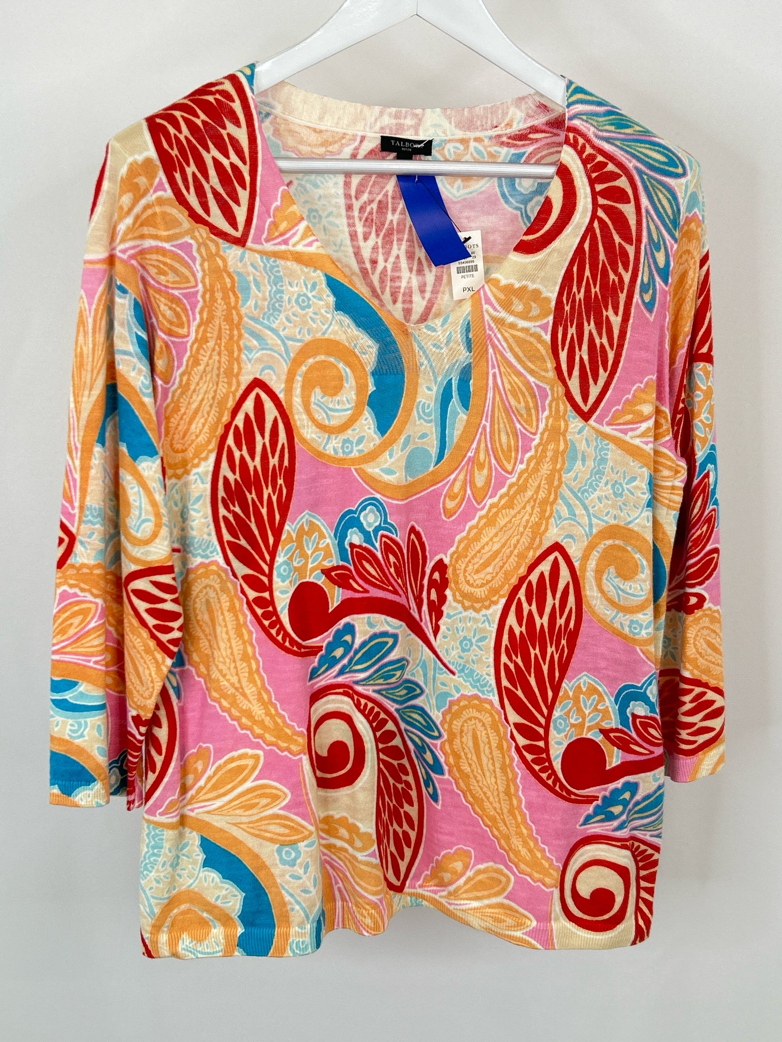 TALBOTS Size XLP pink & orange Women Top