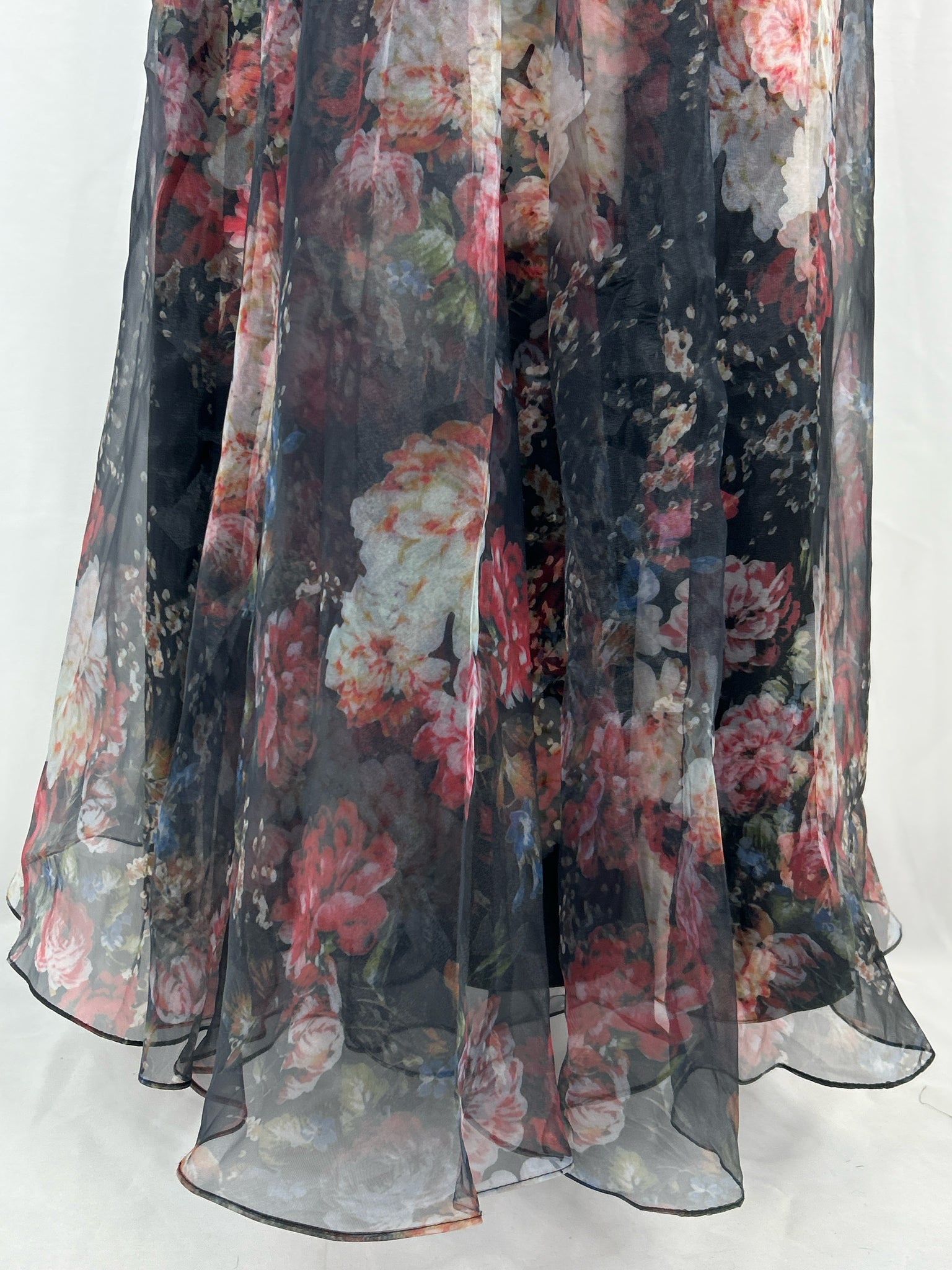 Rene Ruiz Size 6 Black Floral Women's Dress