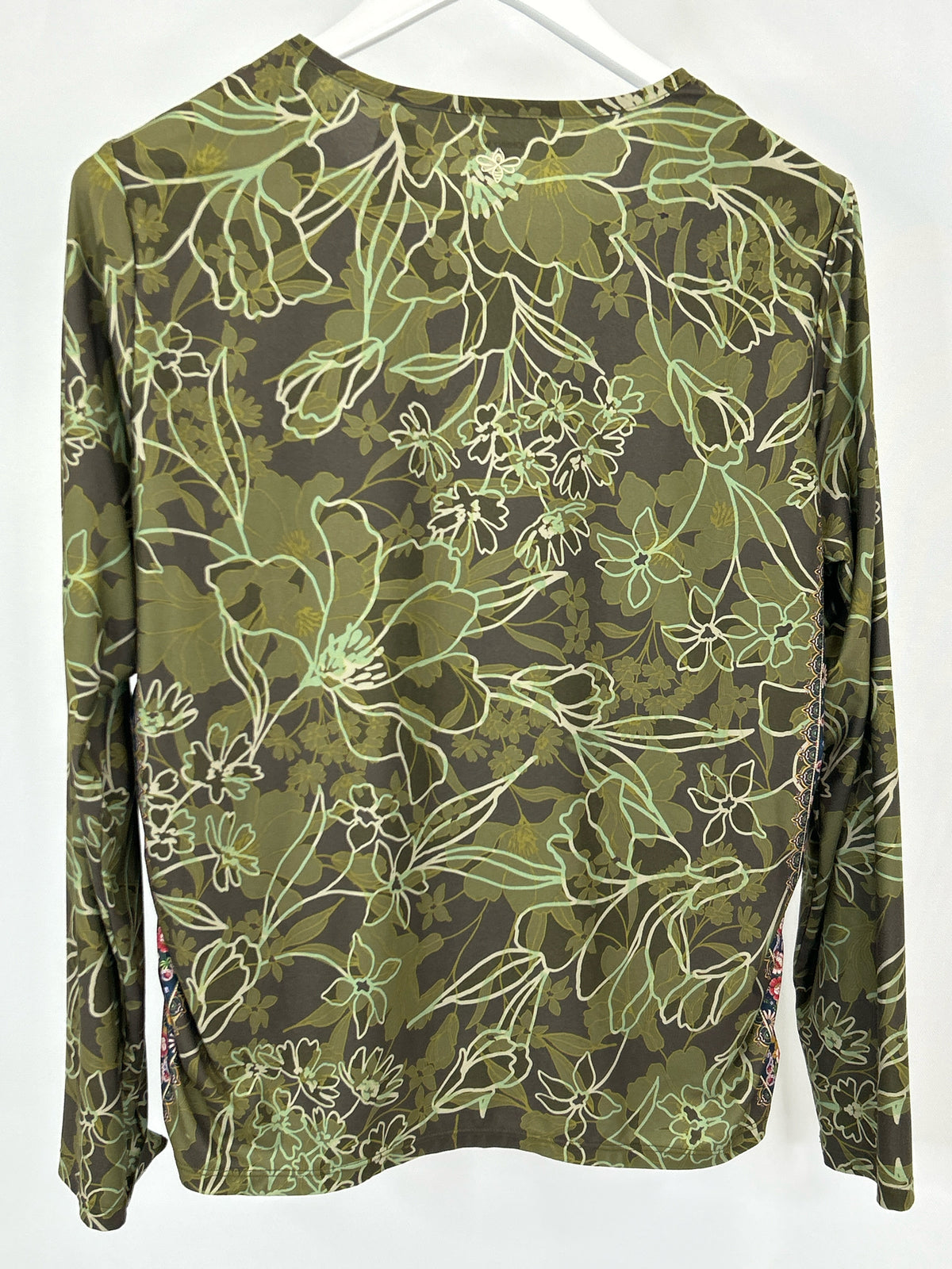 JOHNNY WAS Size XL Green Print Women Top