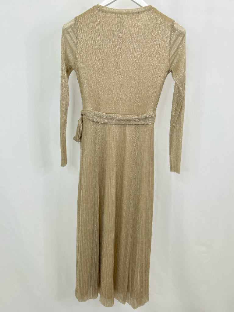 ANNE KLEIN Women Size 2 gold metallic Dress