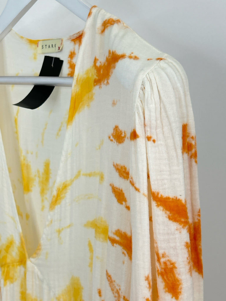 STARK Size S Ivory & Orange Women's Dress
