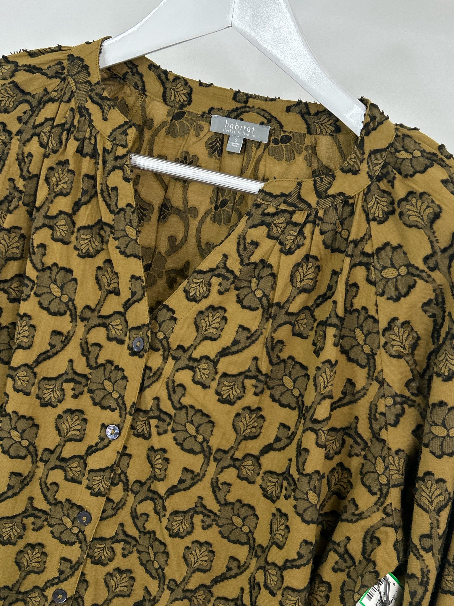 HABITAT Size S MUSTARD FLORAL Women Blouse