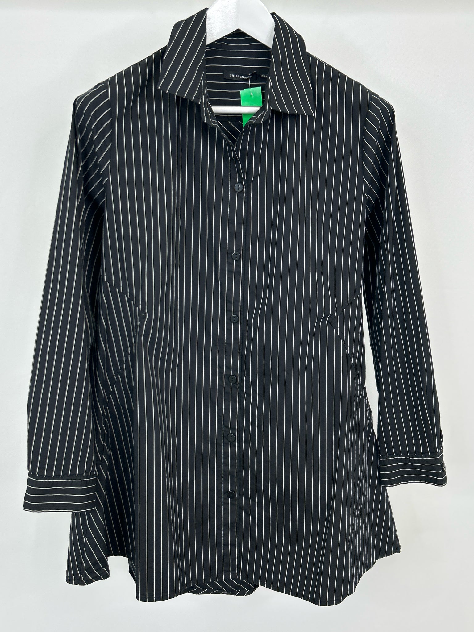STELLA CARAKASI Size M black striped Women Shirt