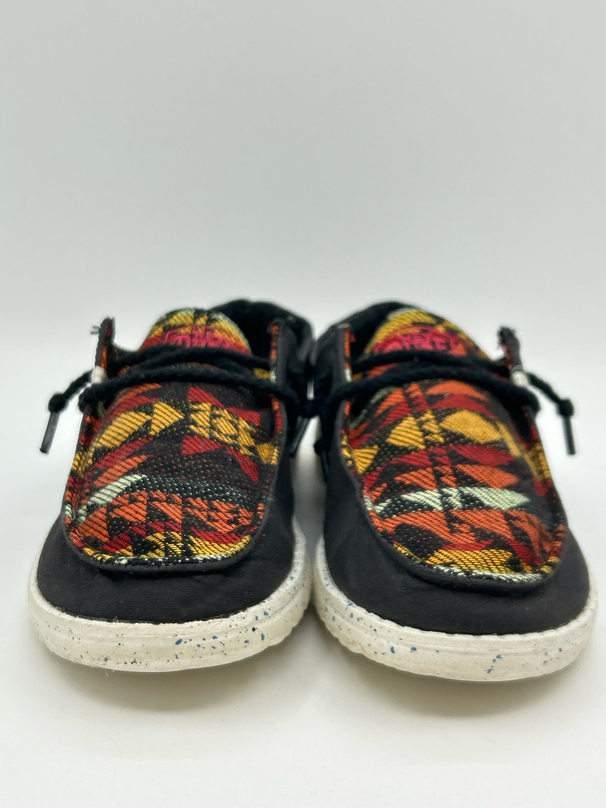Hey Dude Size 7 Black Print Women Sneakers