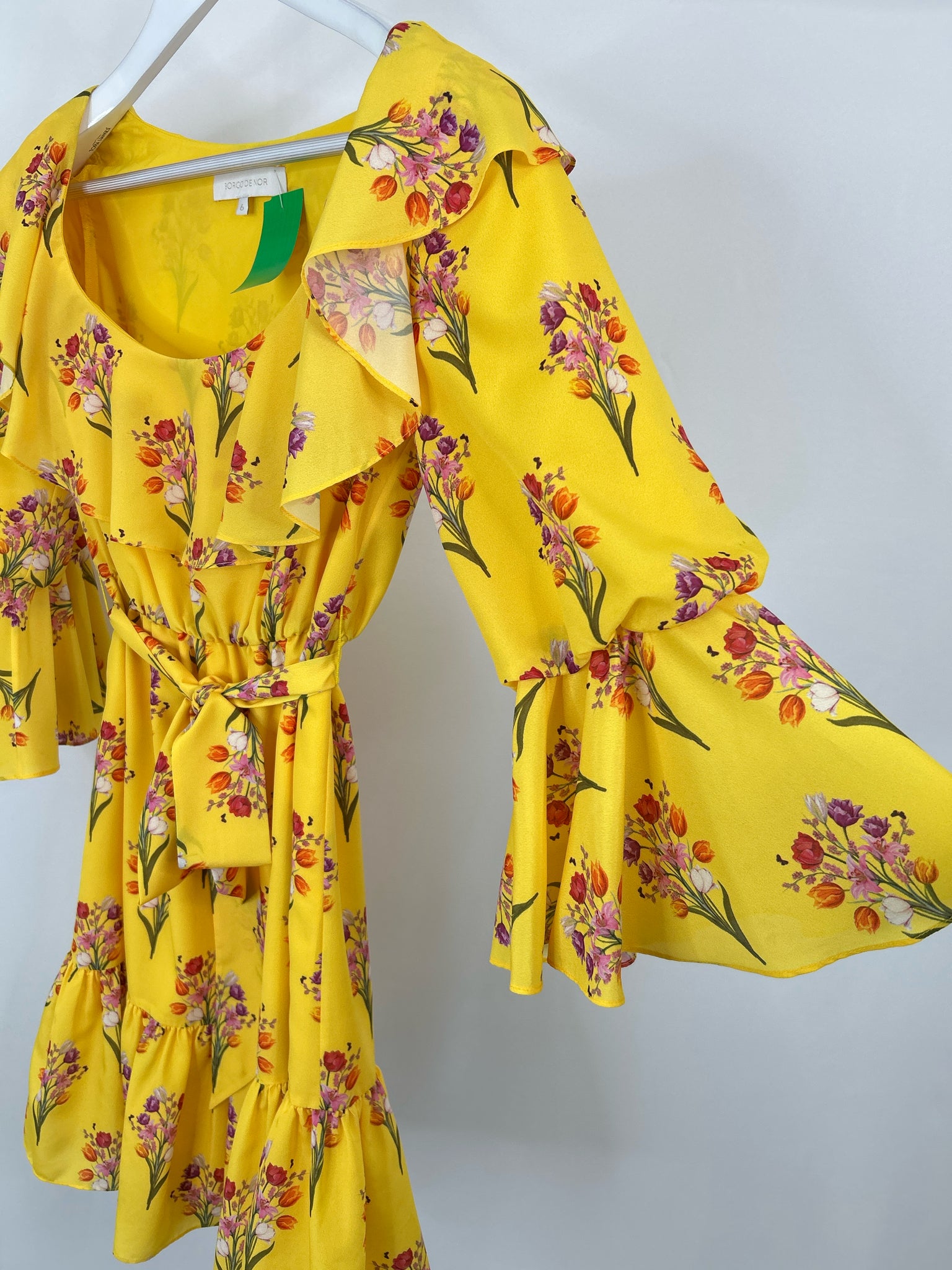 BORGO DE NOR Size XS YELLOW FLORAL Women Dress