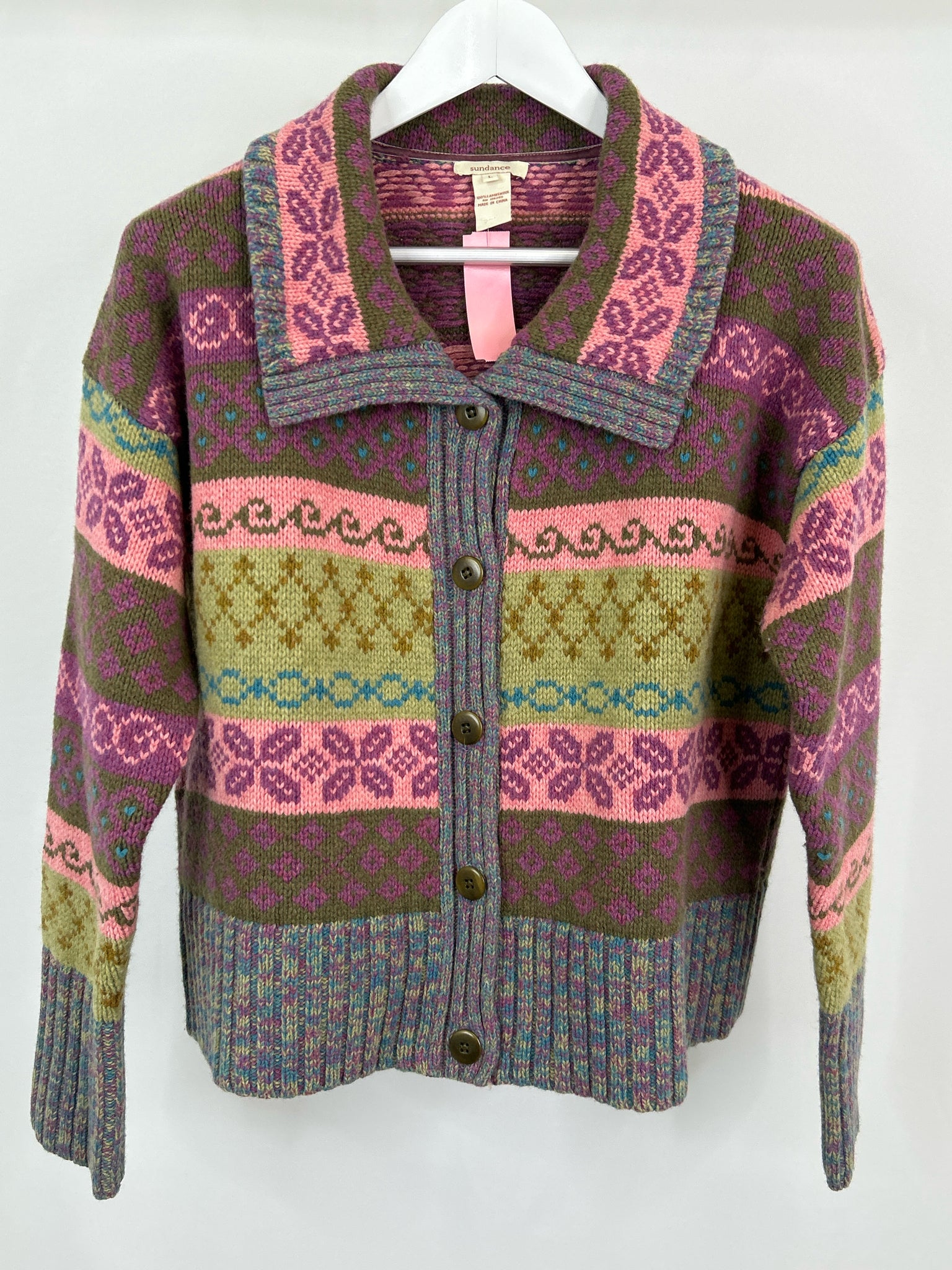 SUNDANCE Size L Purple and green Women Cardigan