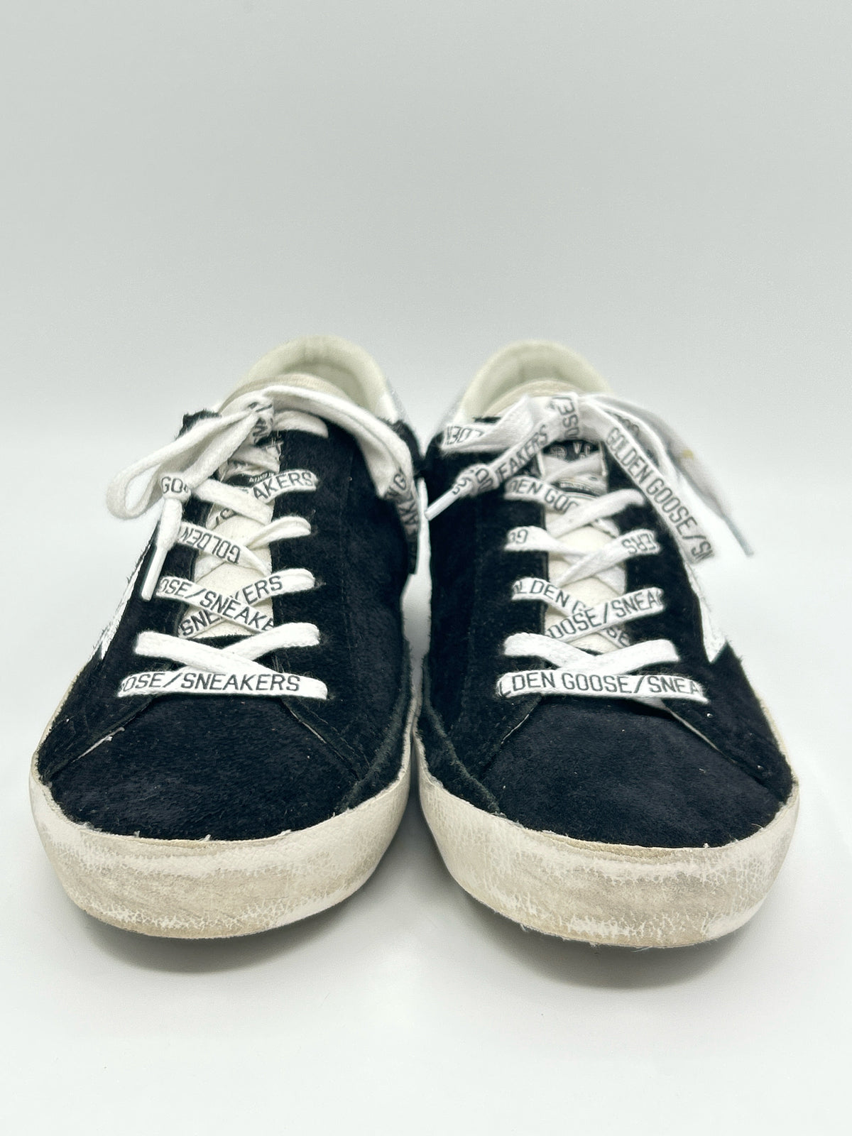 GOLDEN GOOSE Size 39/9 Black and White Women Sneakers