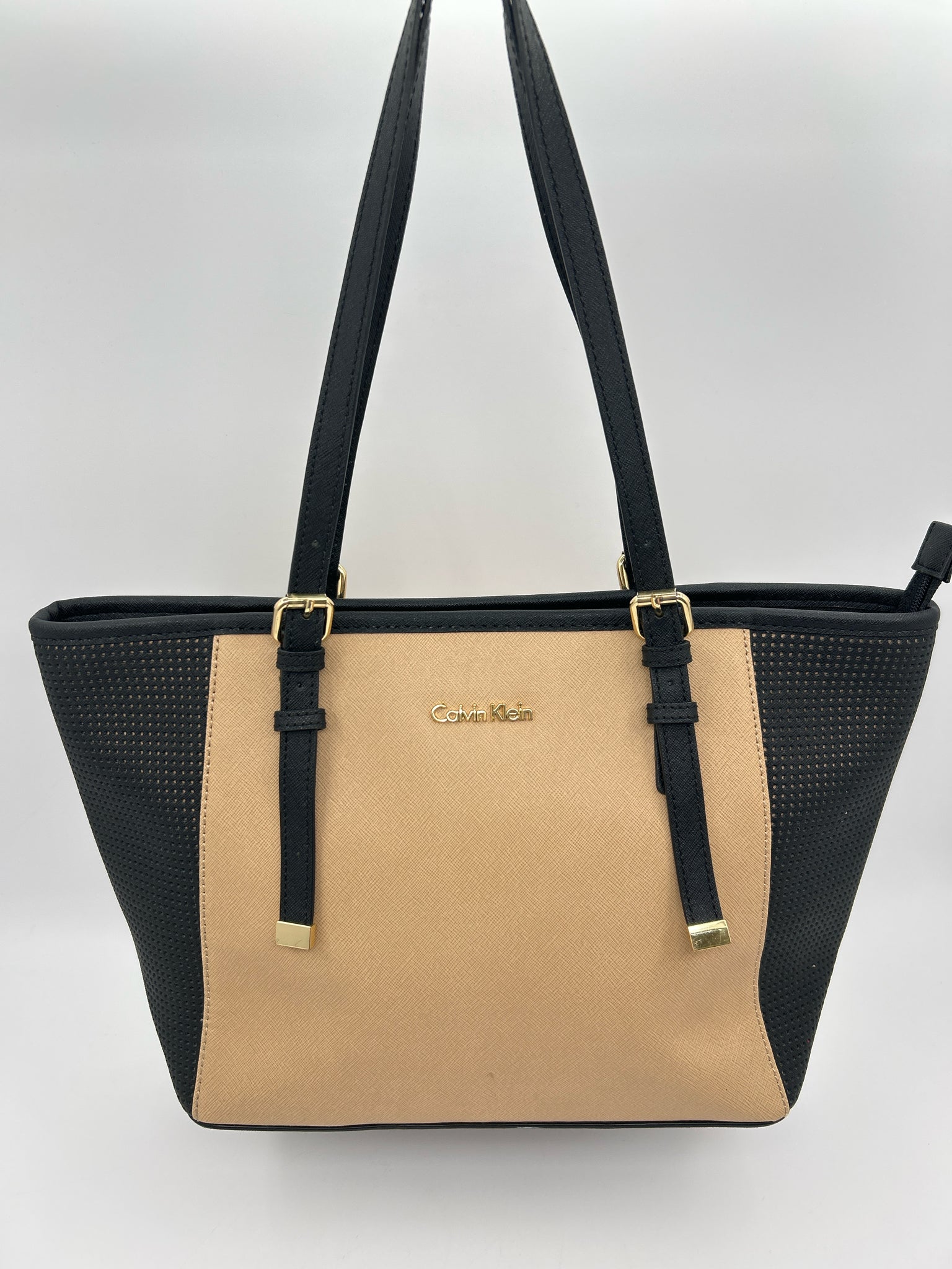 CALVIN KLEIN Beige & Black Women Tote