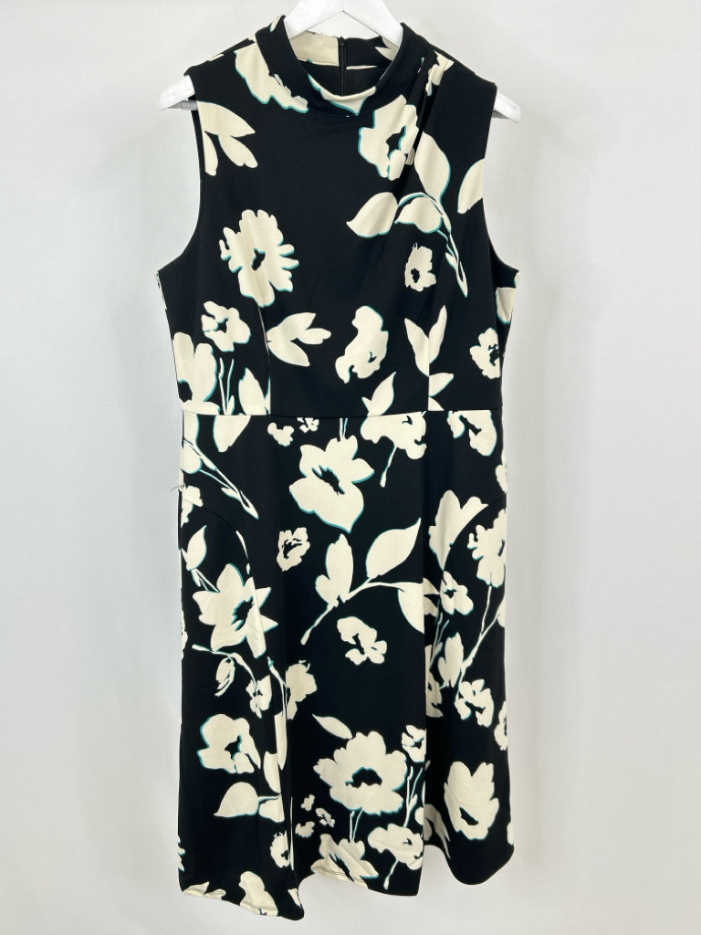 MAGGY LONDON Size 16 Black Floral Women's Dress