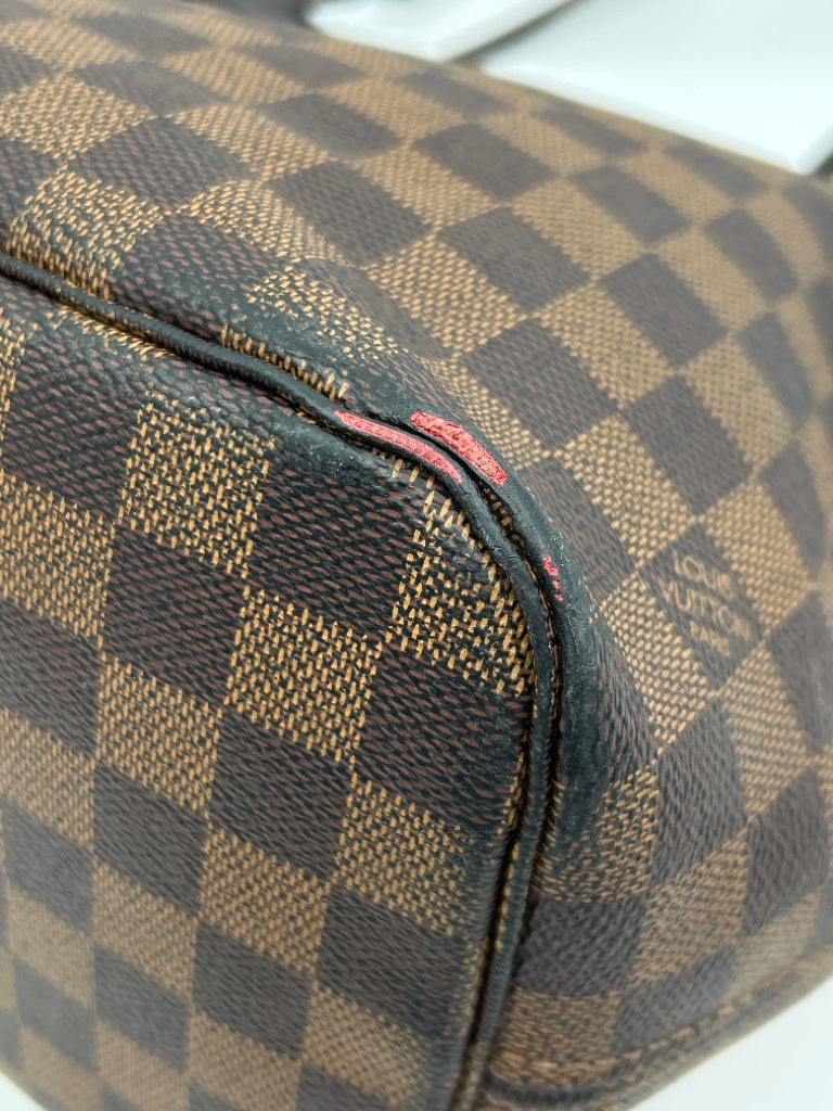 LOUIS VUITTON Damier MM Neverfull Damier Brown Print Women's Purse Tote