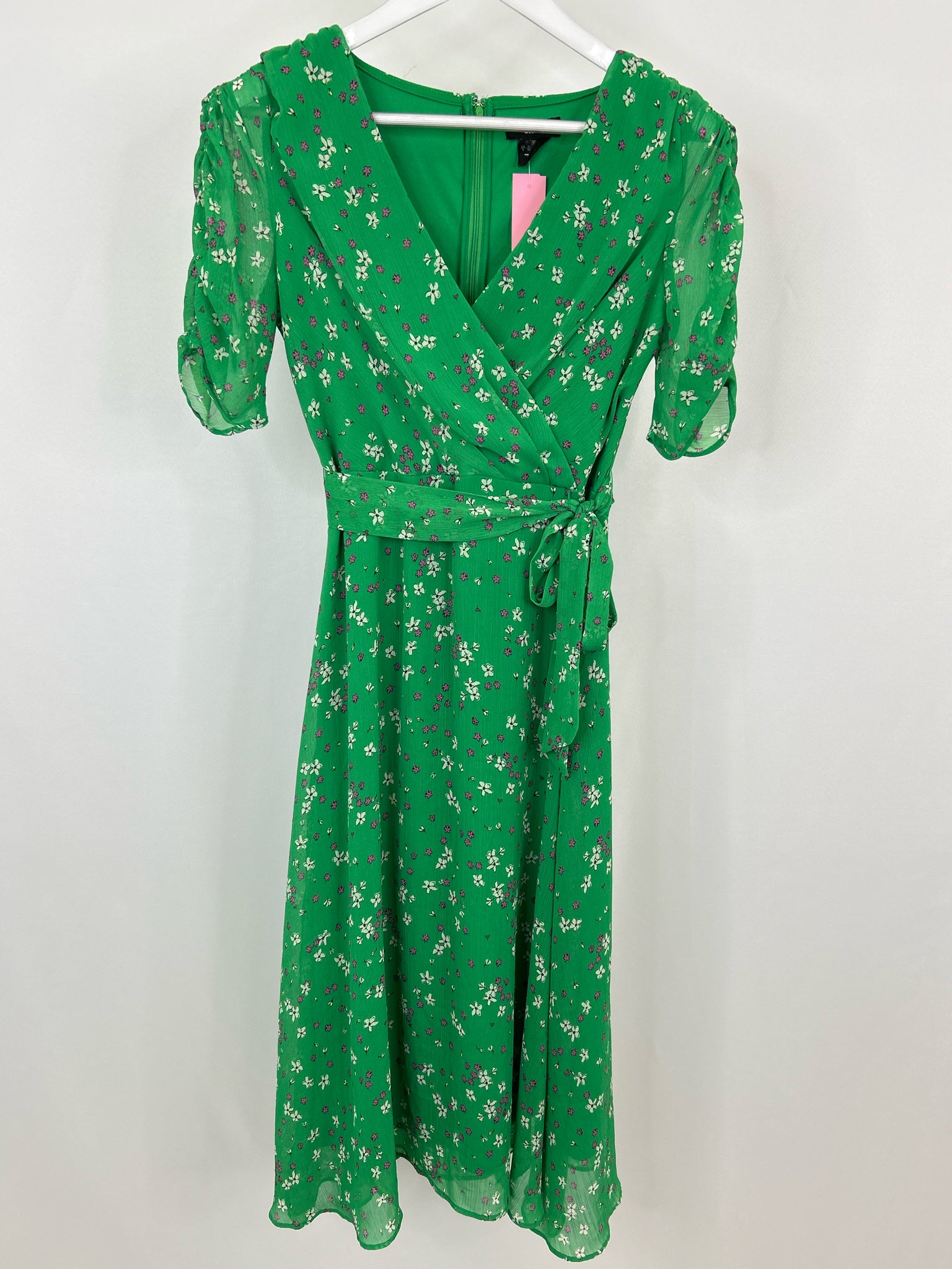DKNY Size 6 Green Floral Women Dress