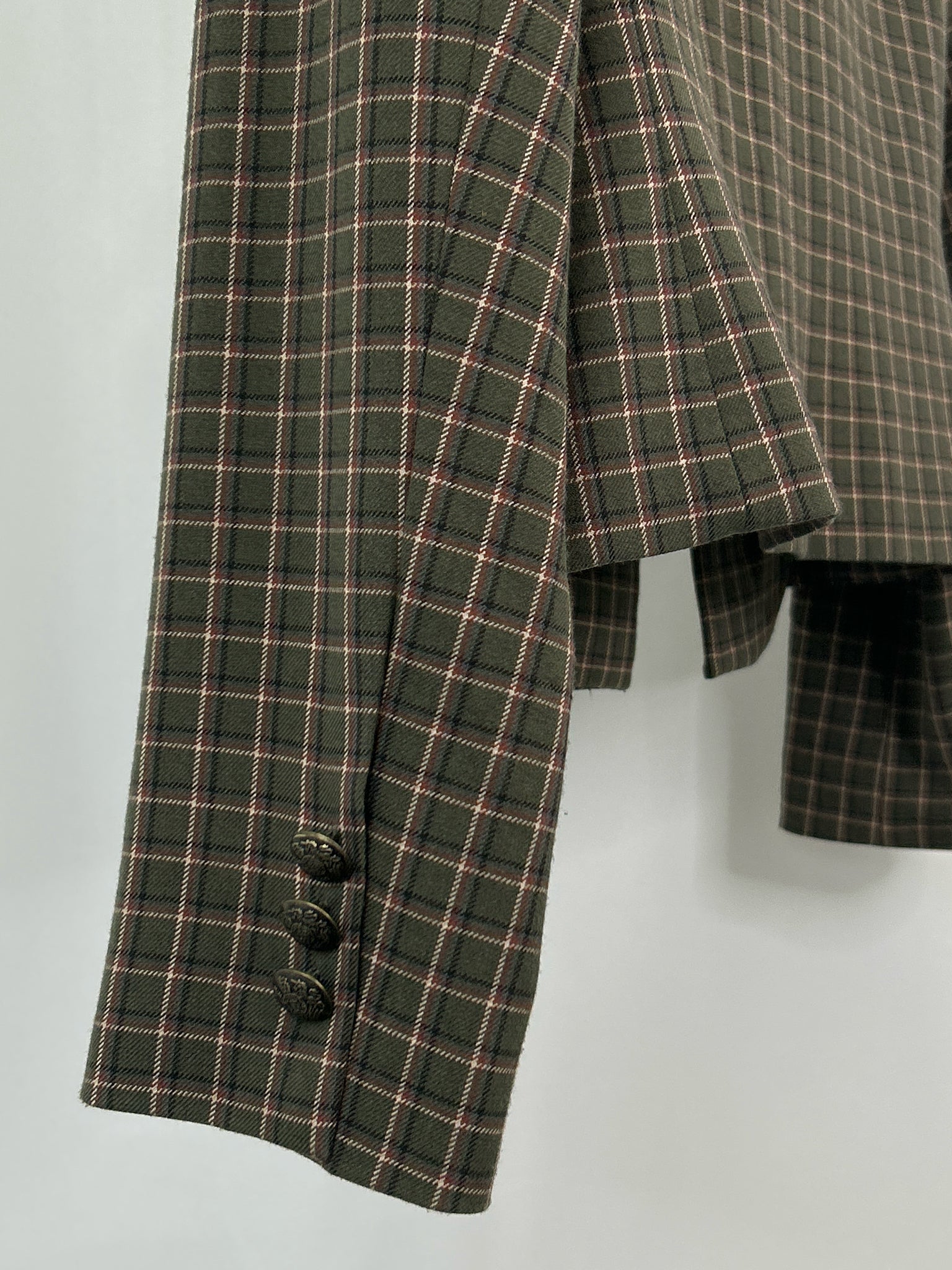 VINCE CAMUTO Size 12 Green Plaid Women Blazer