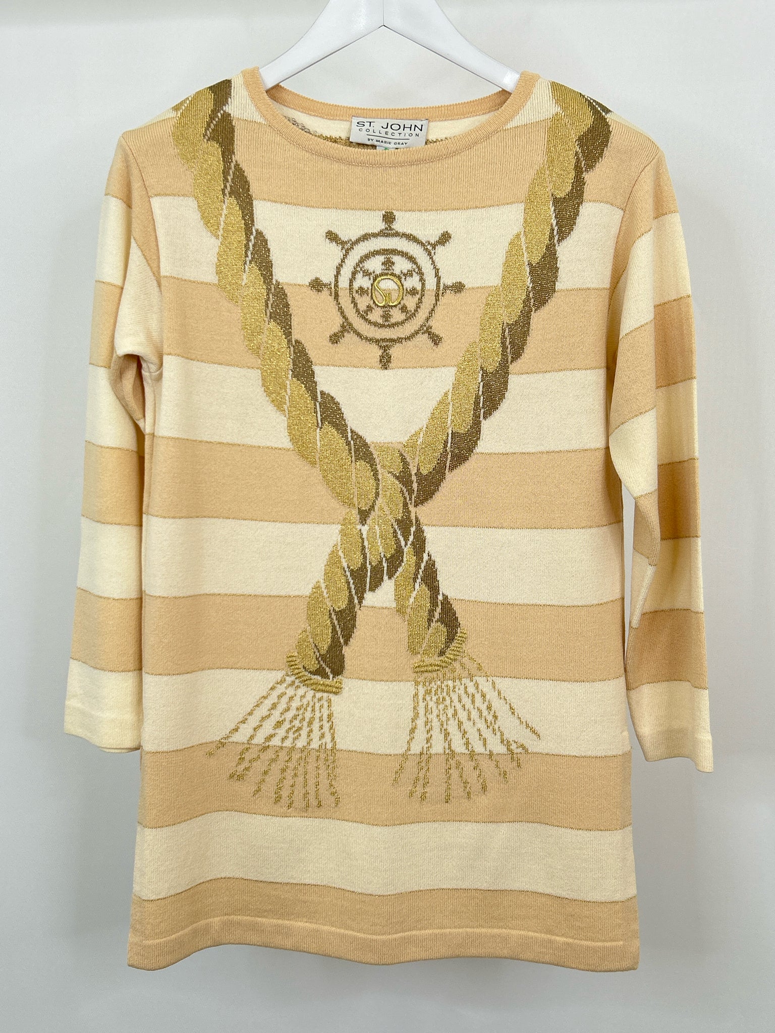 ST JOHN COLLECTION Size S Beige striped Women Sweater