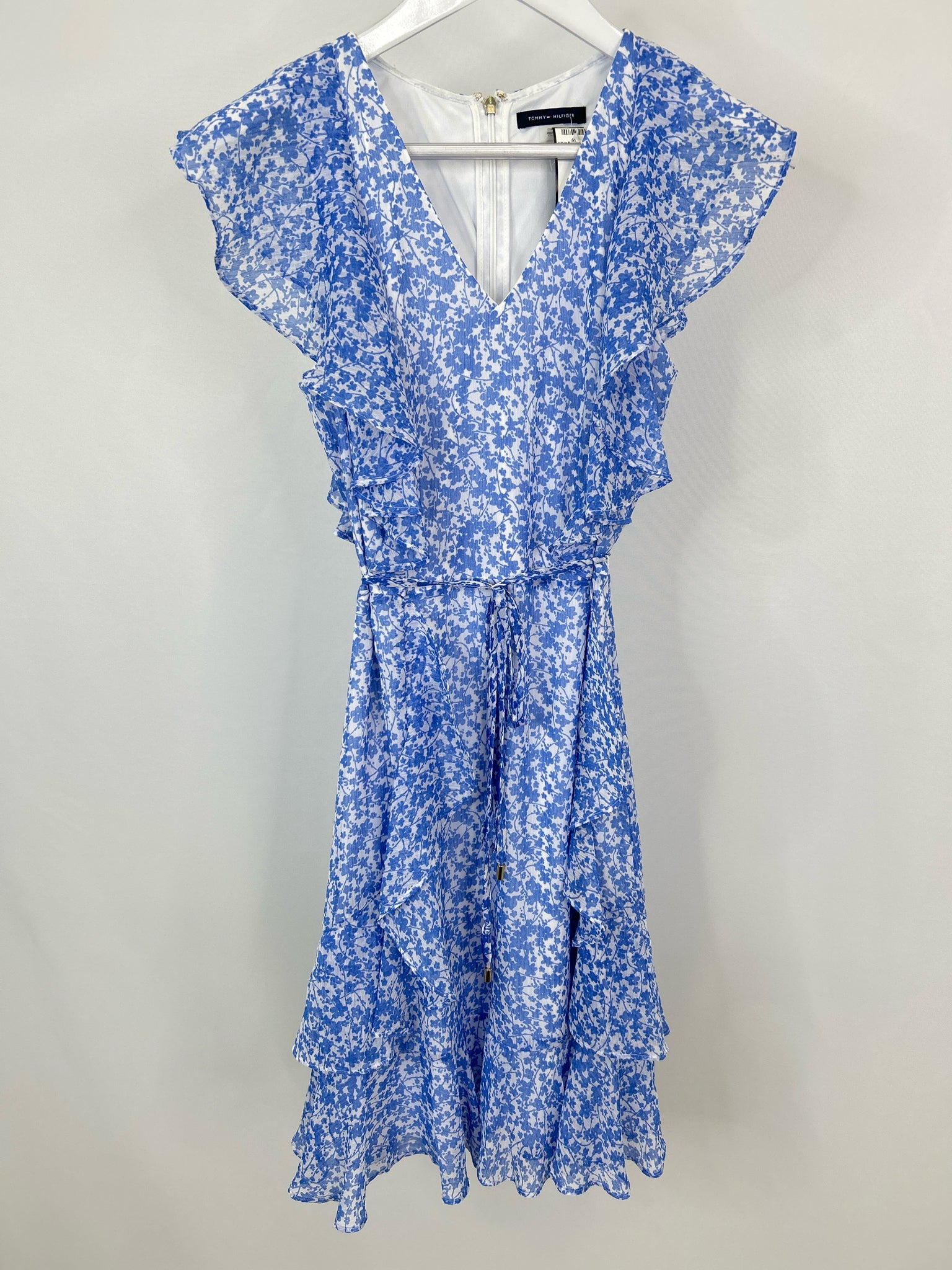 TOMMY HILFIGER Size 4 Blue floral Women Dress