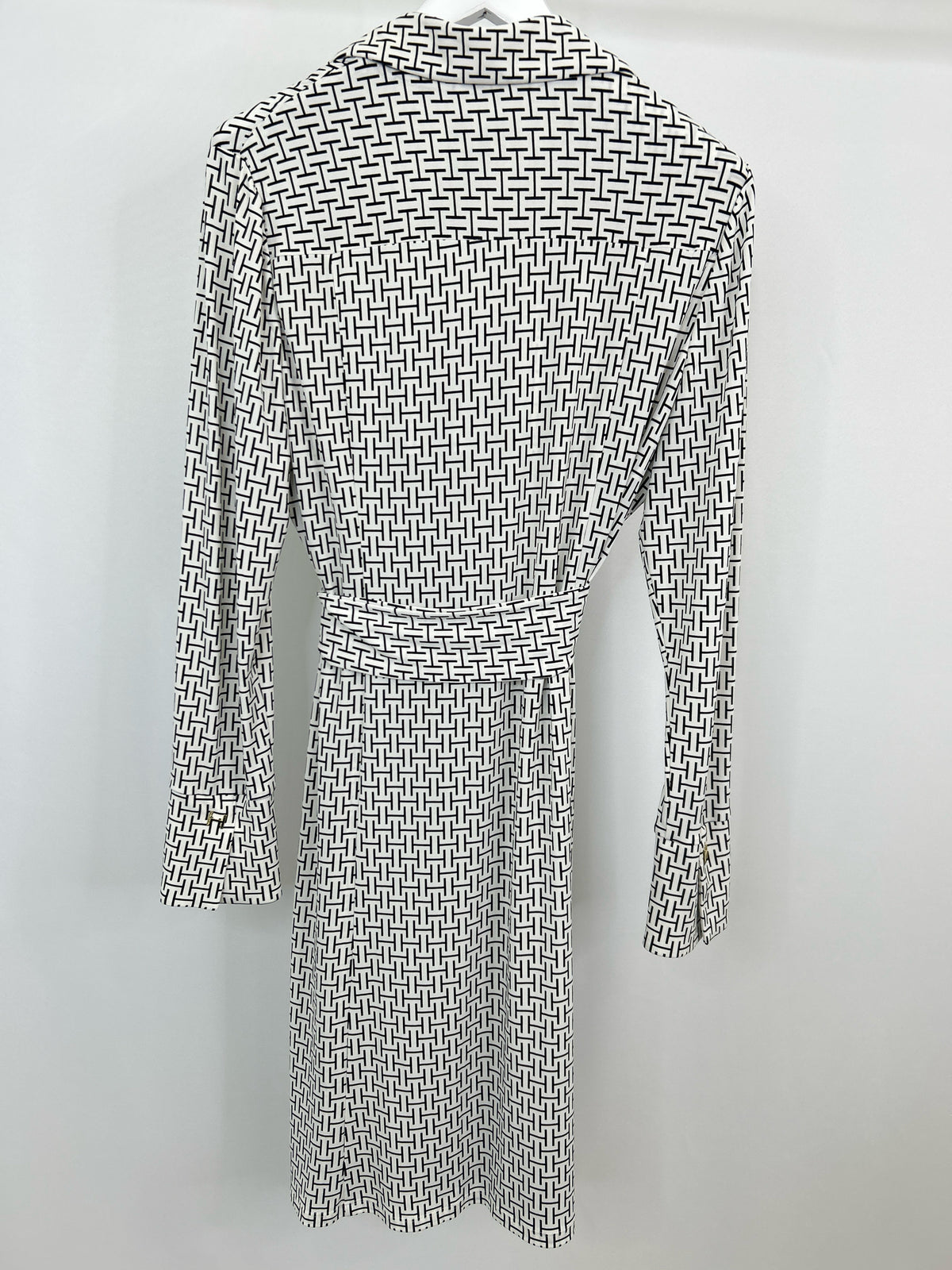 HALSTON Size L White & Black Women Dress