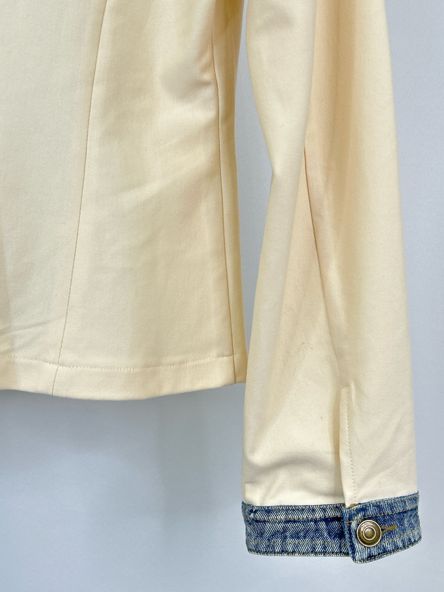 ABLE Size M Cream and Denim Women Jacket NWT