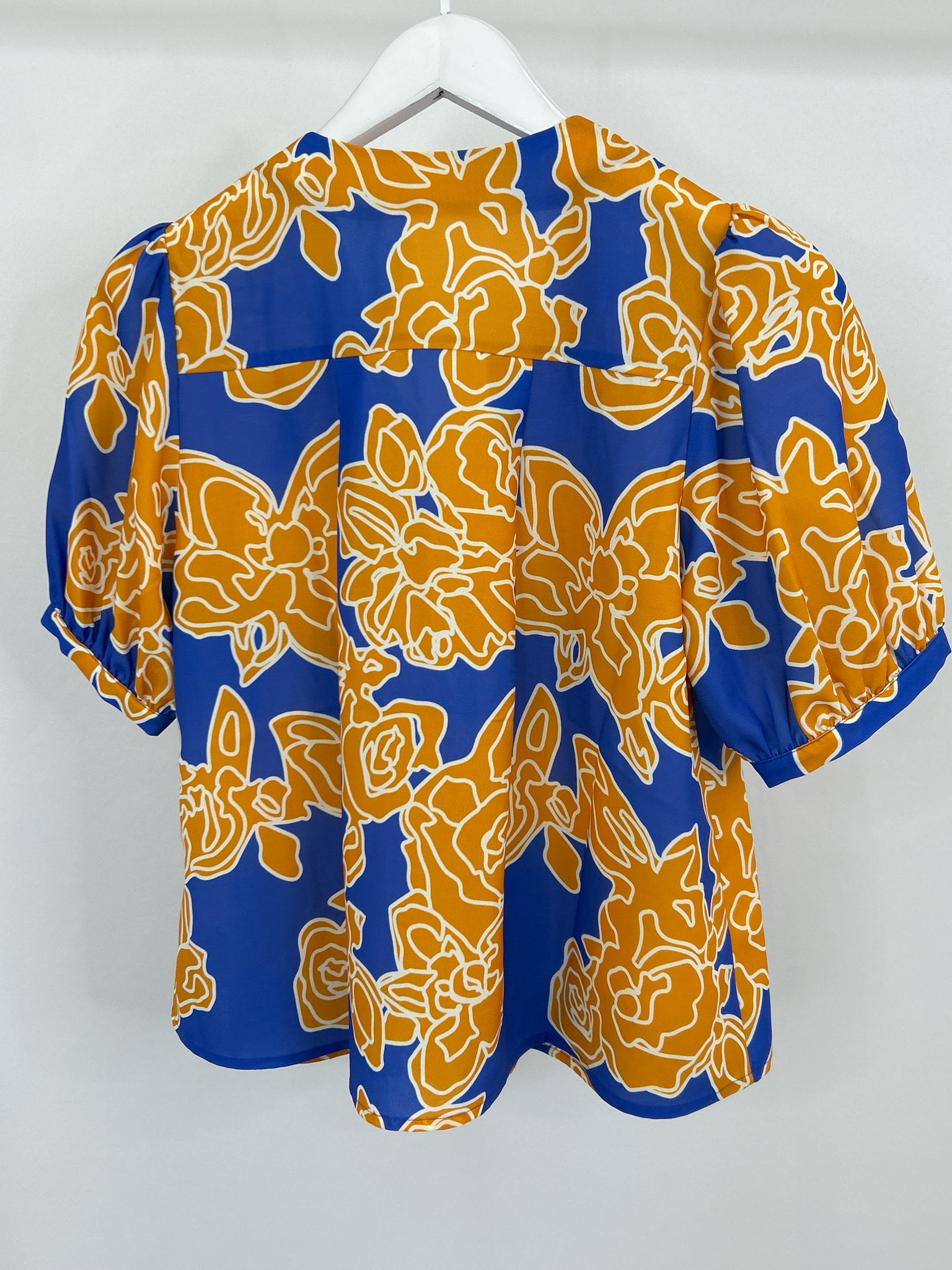 Crosby by Mollie Burch Size XS orange and blue Women Blouse