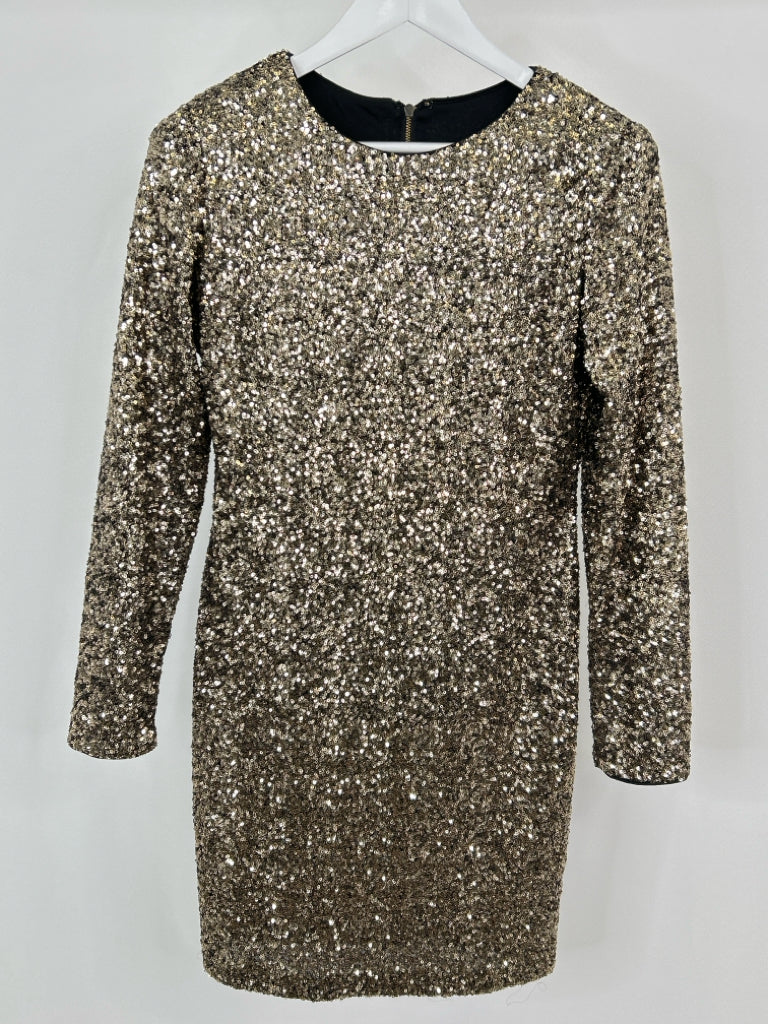 BADGLEY MISCHKA Women Size M Gold and Black Dress