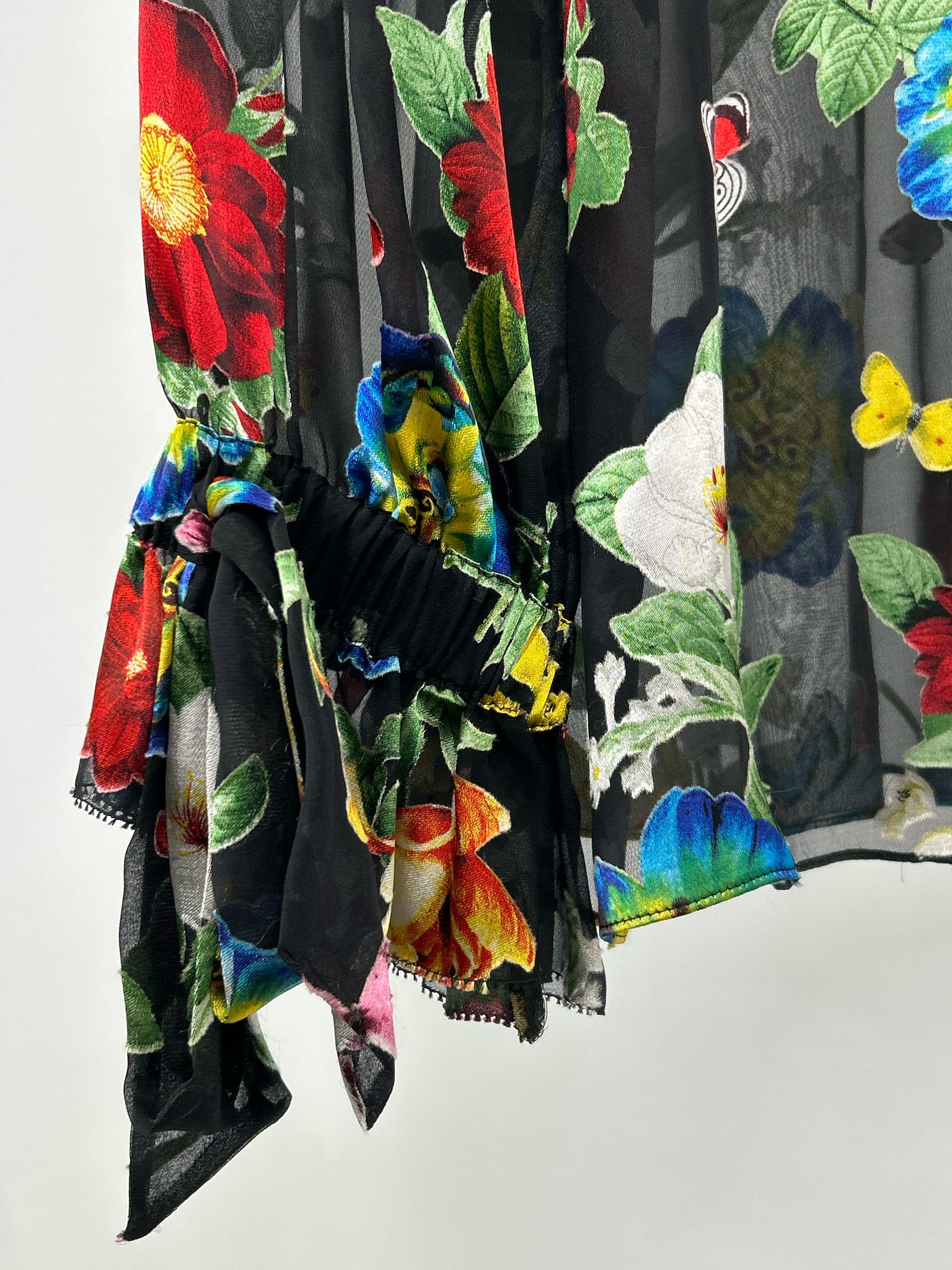 ALICE + OLIVIA Size L Black Floral Women Blouse