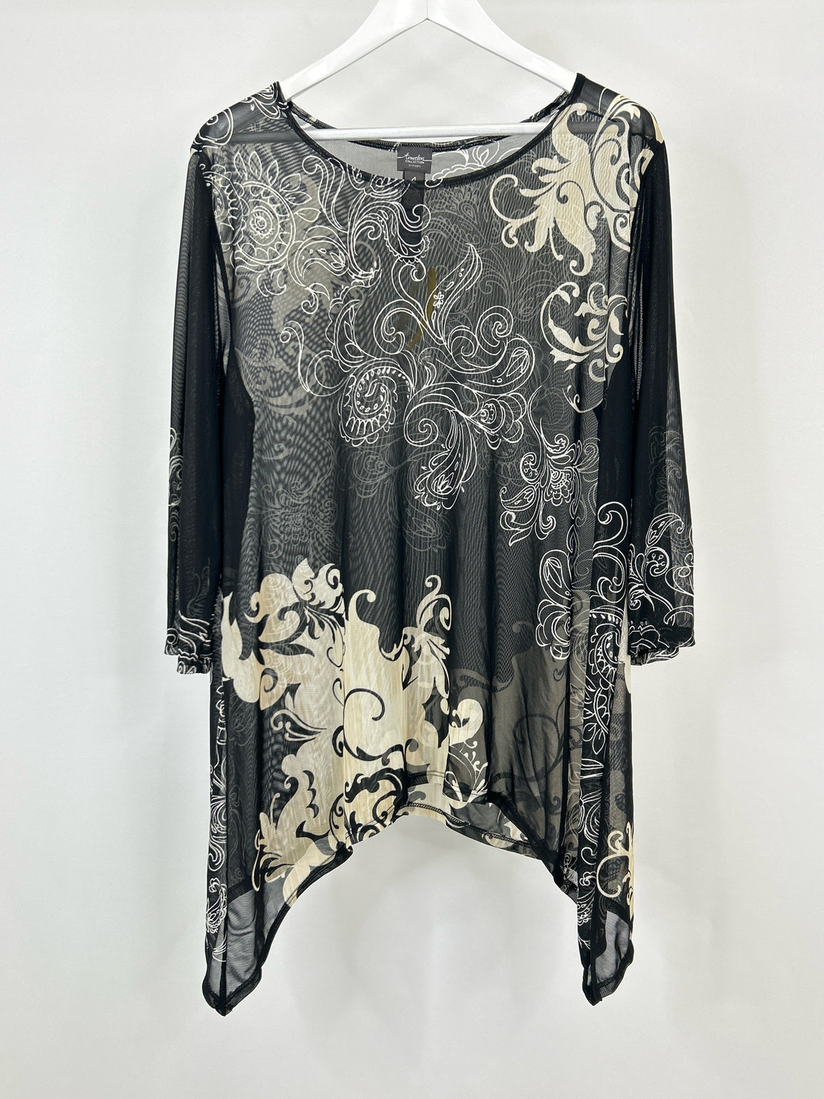 CHICO'S Size XXL Black and Neutral Women Top