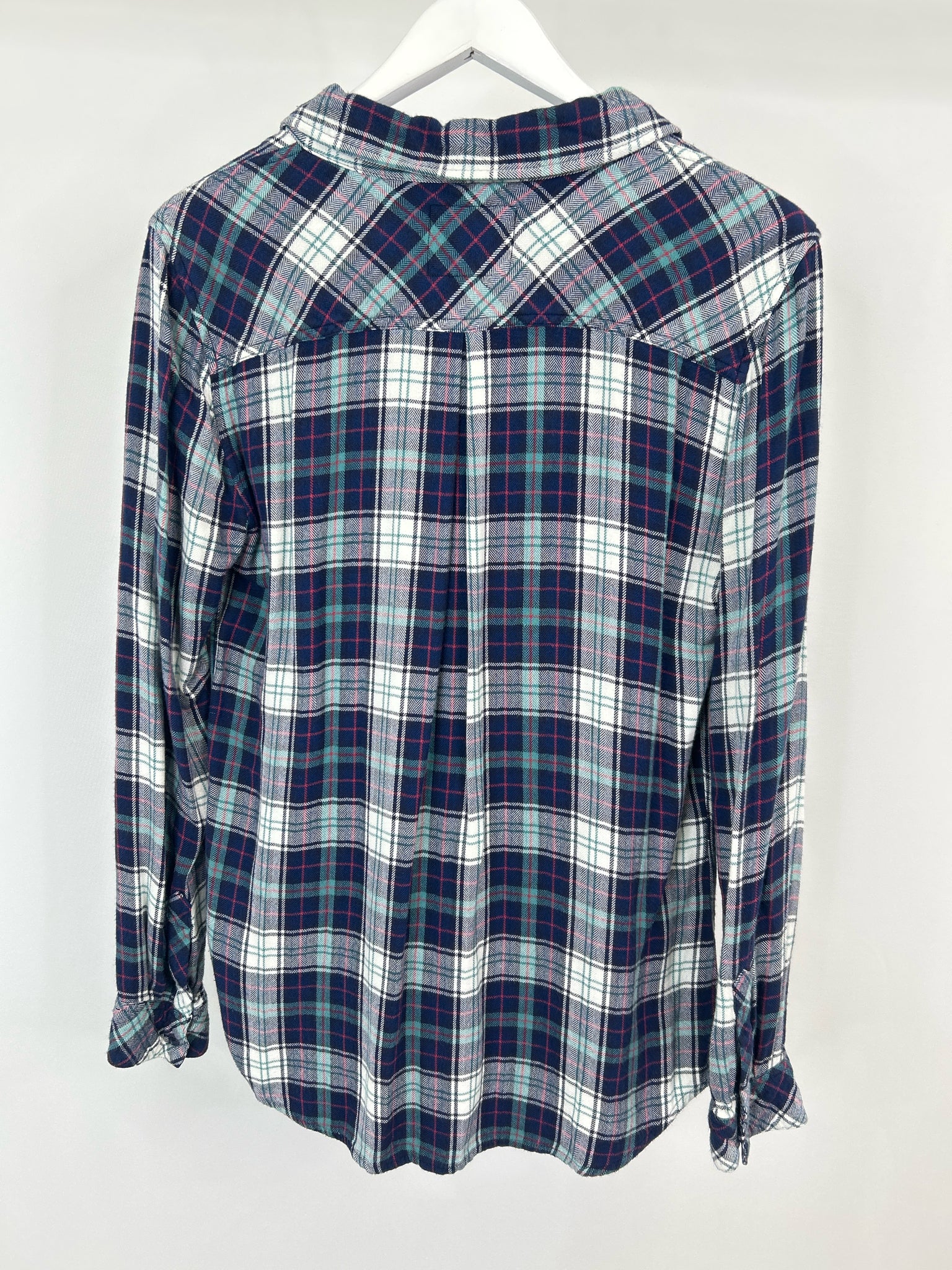 RAILS Size L Navy plaid Women Shirt