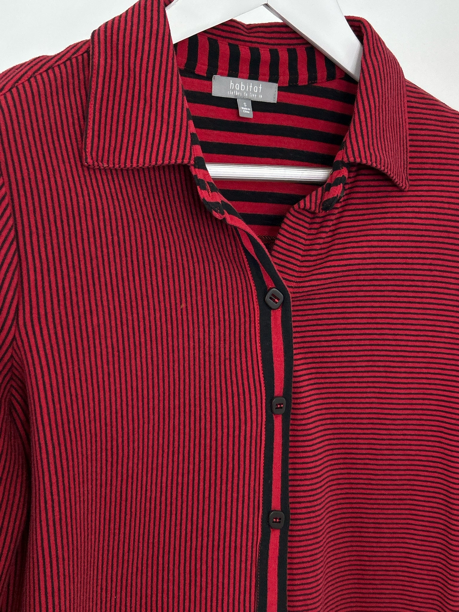 HABITAT Size S Red and Black Women Shirt