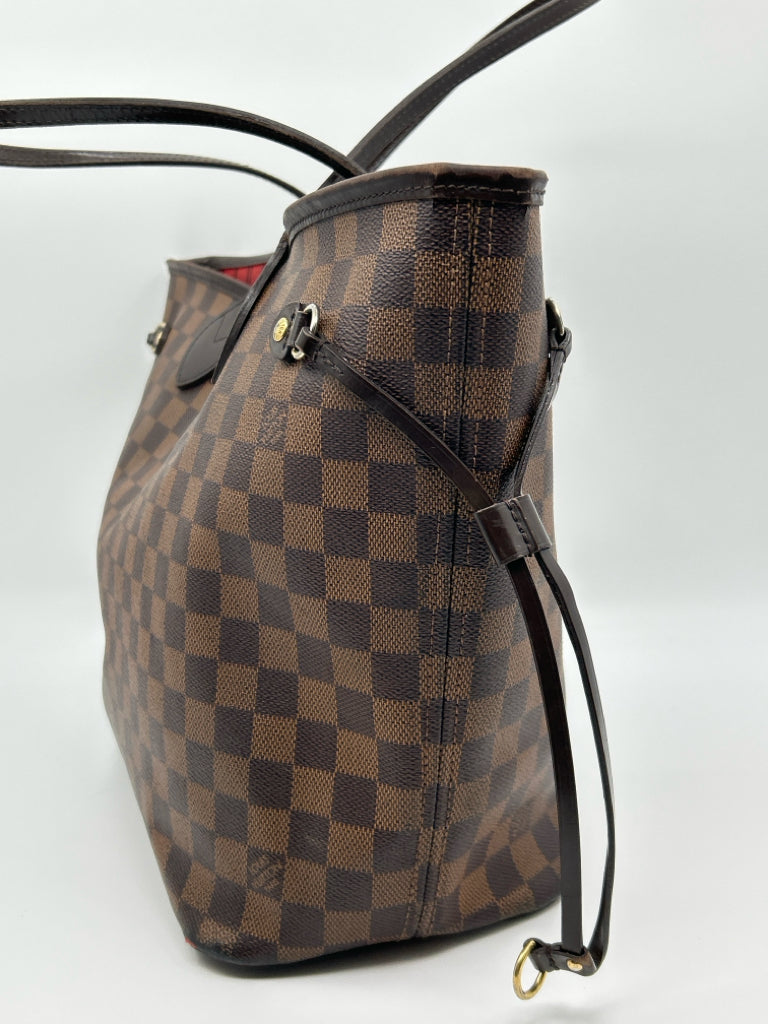 LOUIS VUITTON Damier MM Neverfull Damier Brown Print Women's Purse Tote