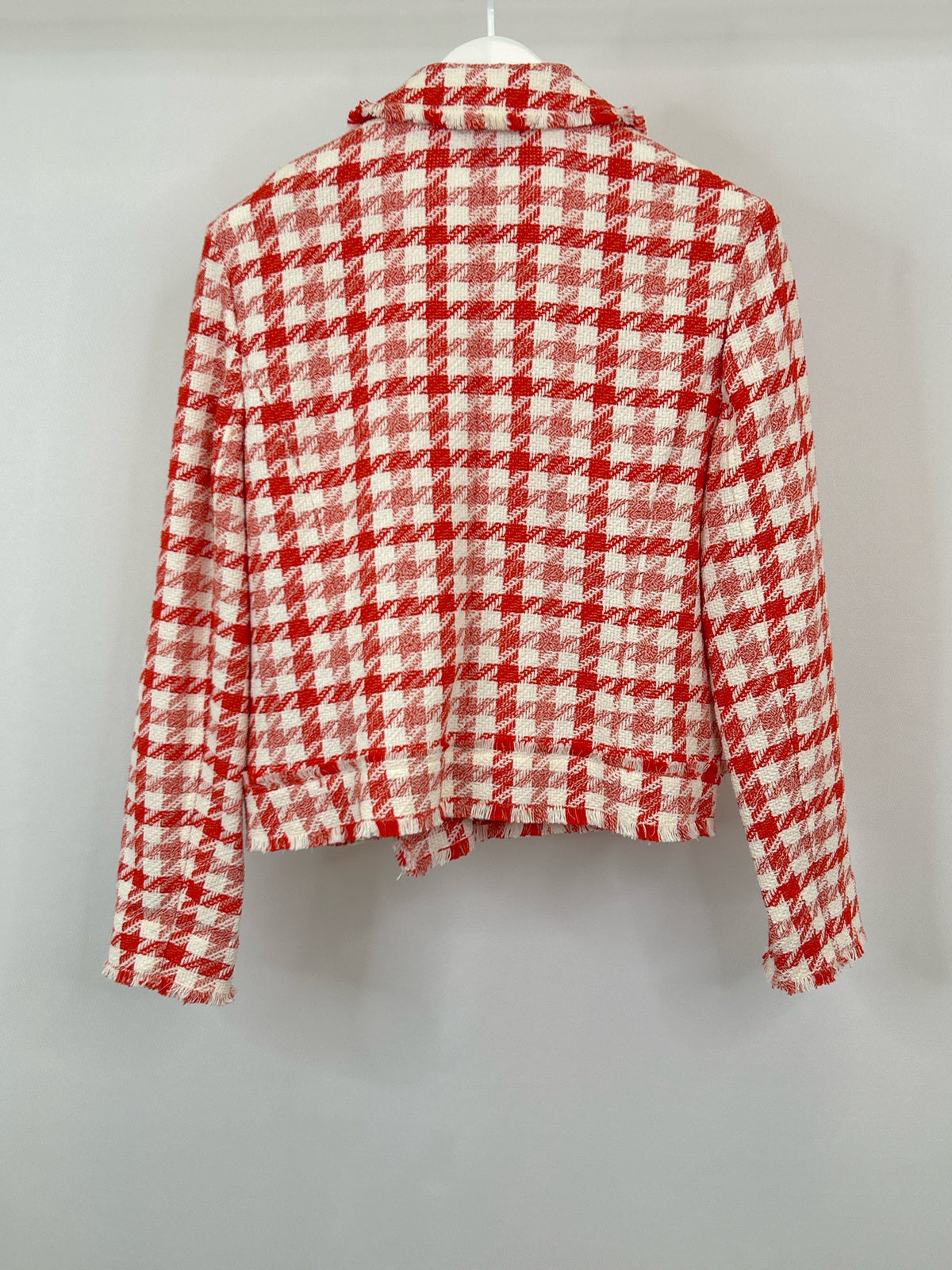 ANN TAYLOR Size L red & white Women Blazer