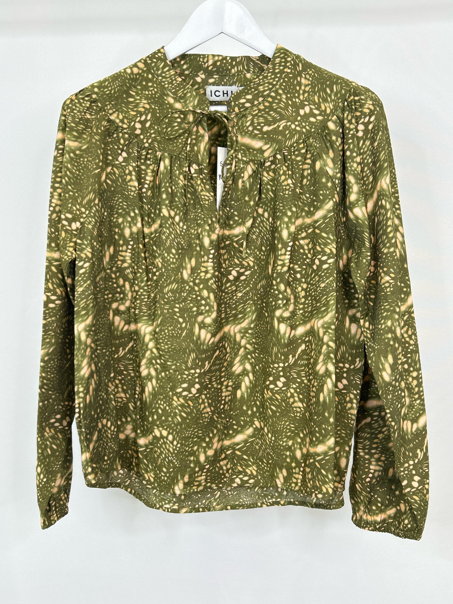 ICHI NWT Size 38 Green Print Women Top