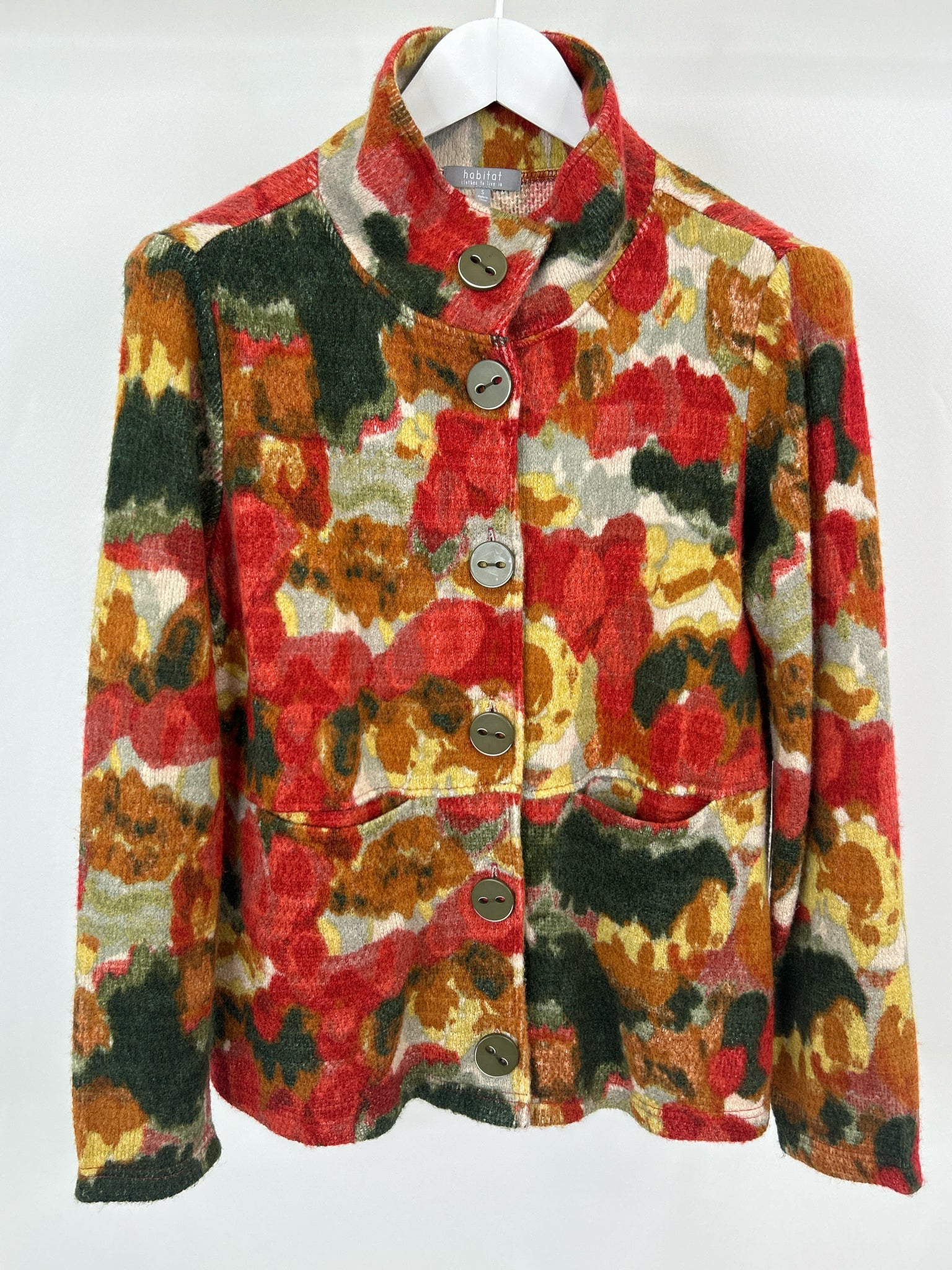HABITAT Size S Red Print Women Jacket NWT