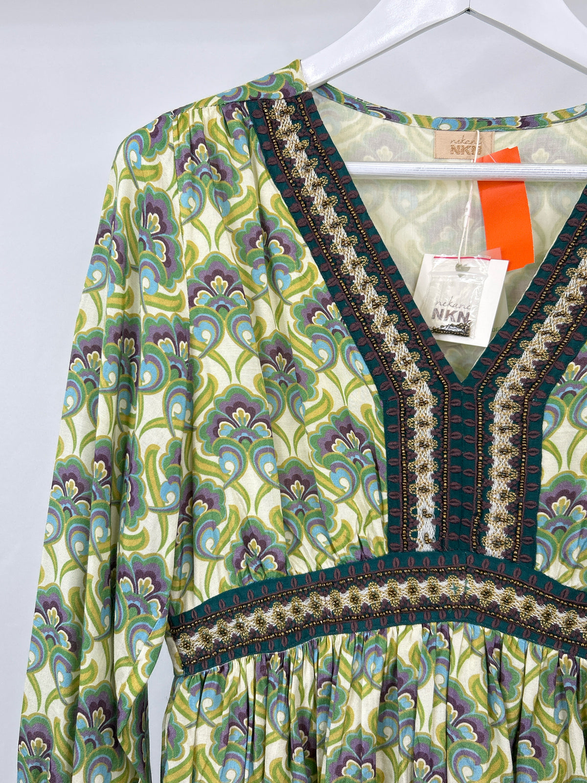 NEKANE NKN Size M Green Floral Women Dress NWT