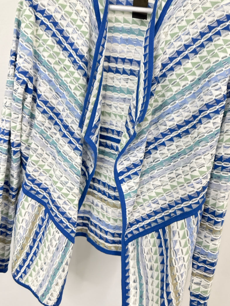 NIC + ZOE Size XL blue and white Women Cardigan