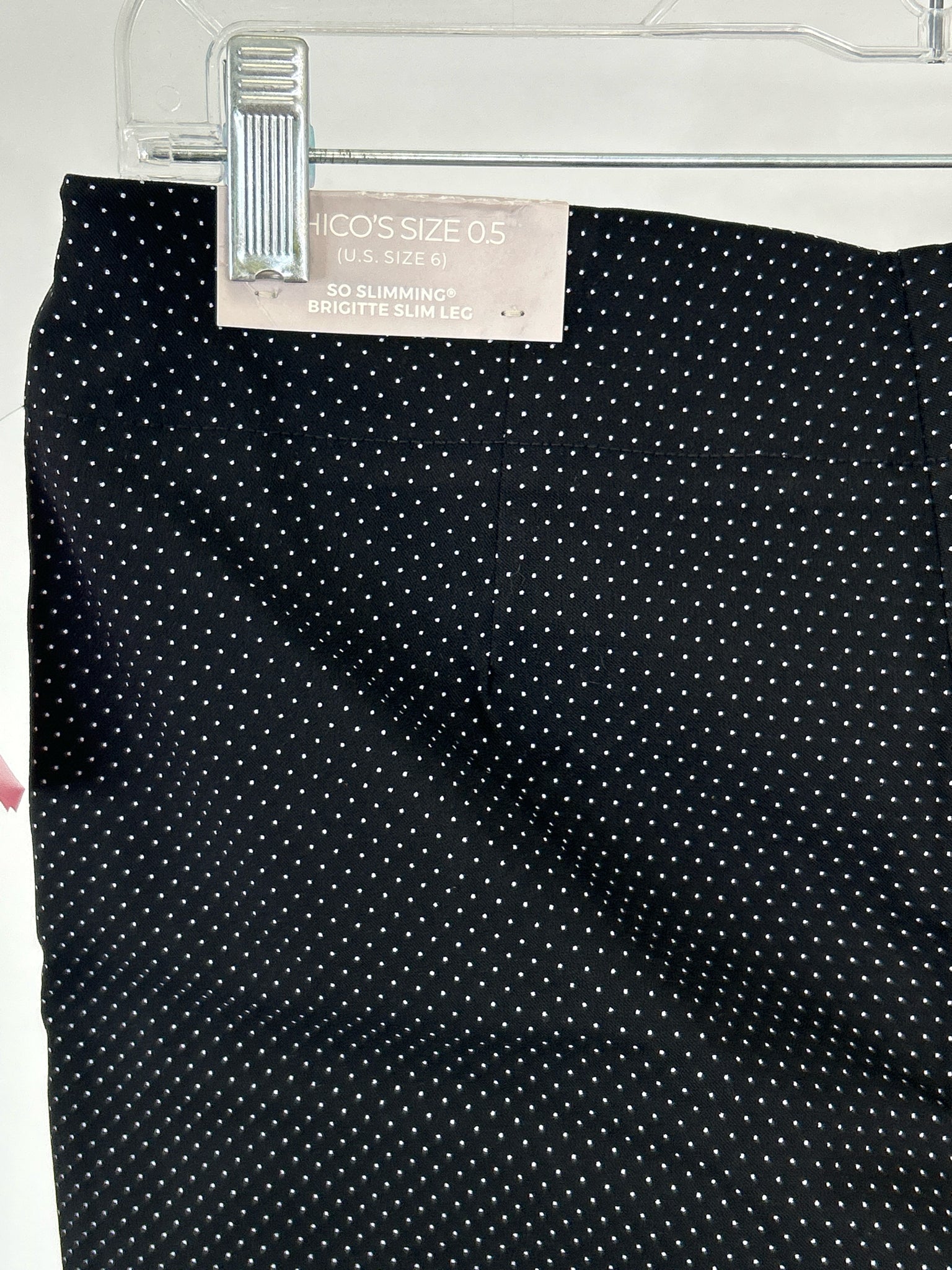 CHICO'S Size 6 Black Print Women Capri NWT