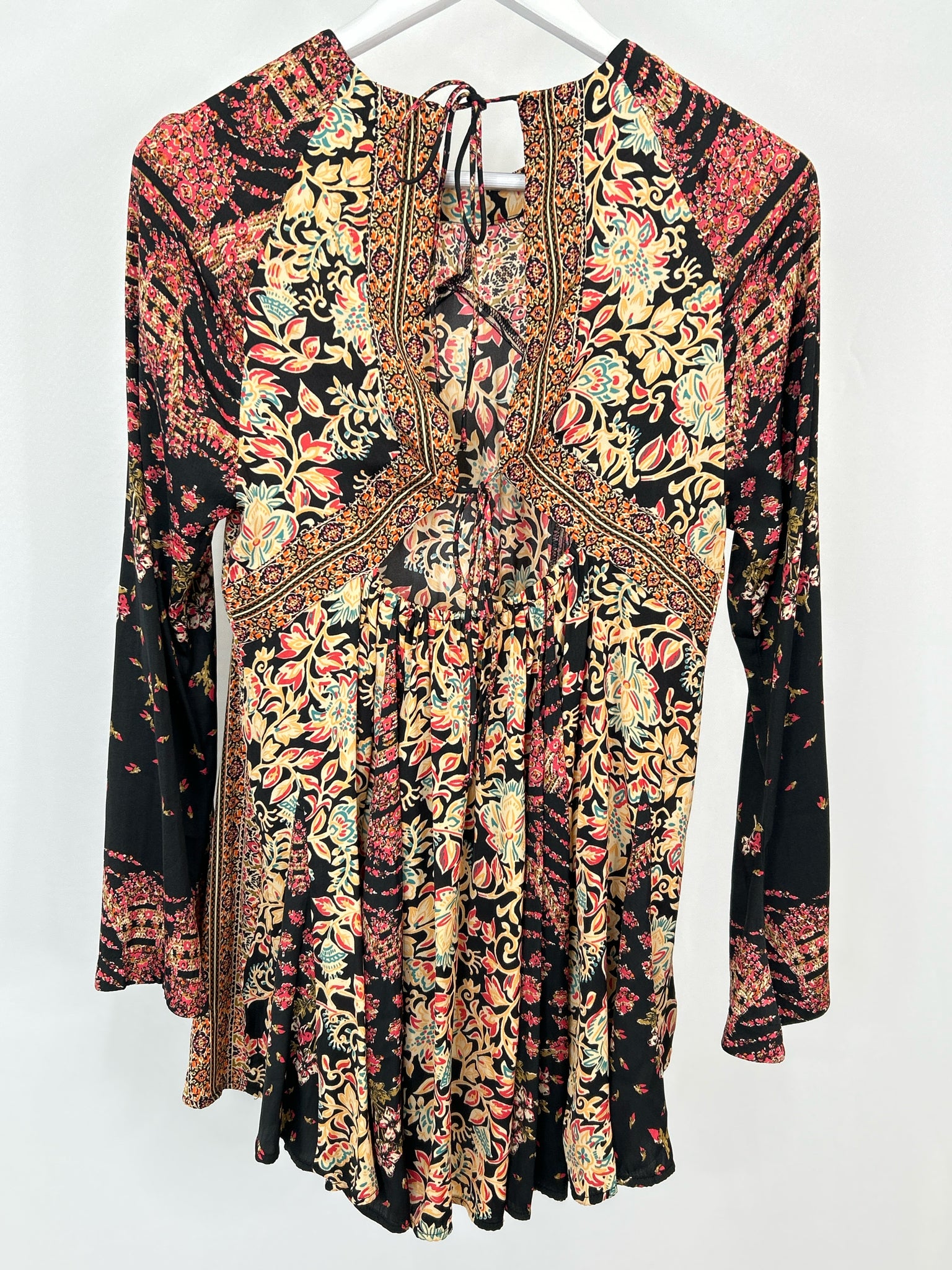 FREE PEOPLE Size S Black & Orange Women Dress