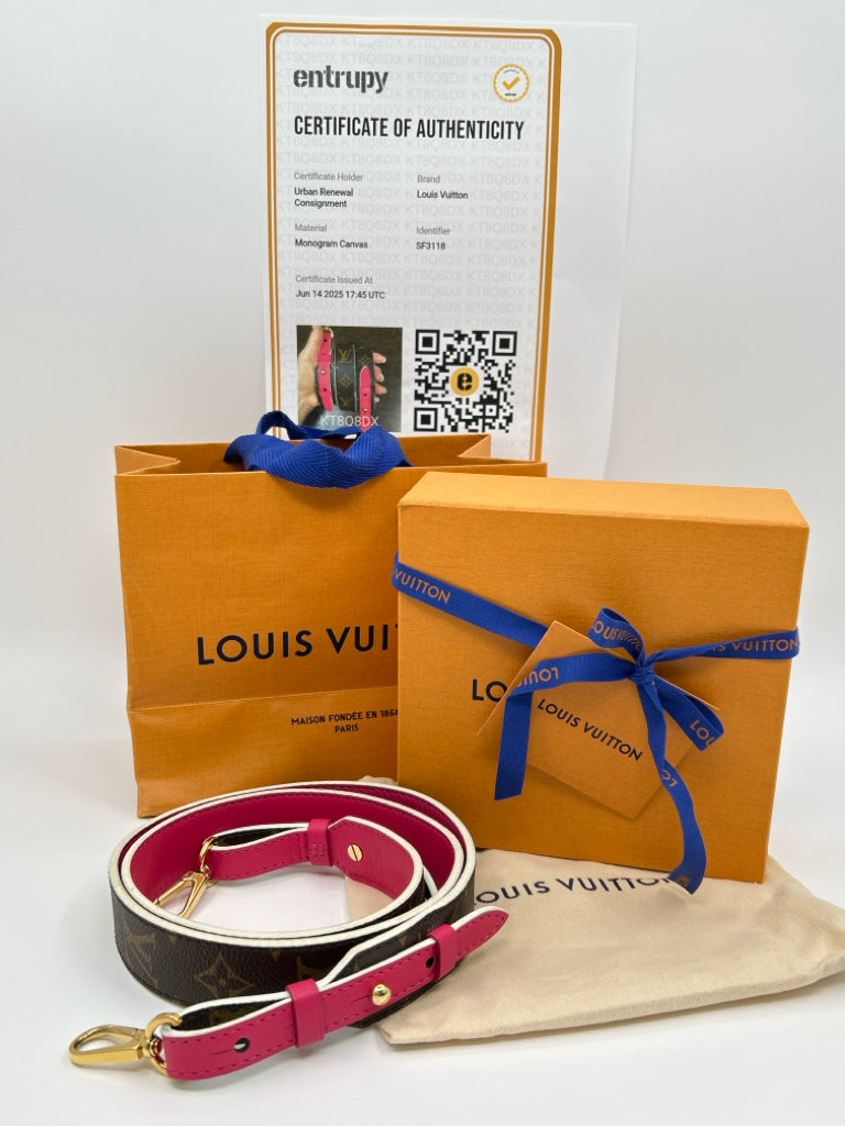LOUIS VUITTON Brown Print Purse Strap