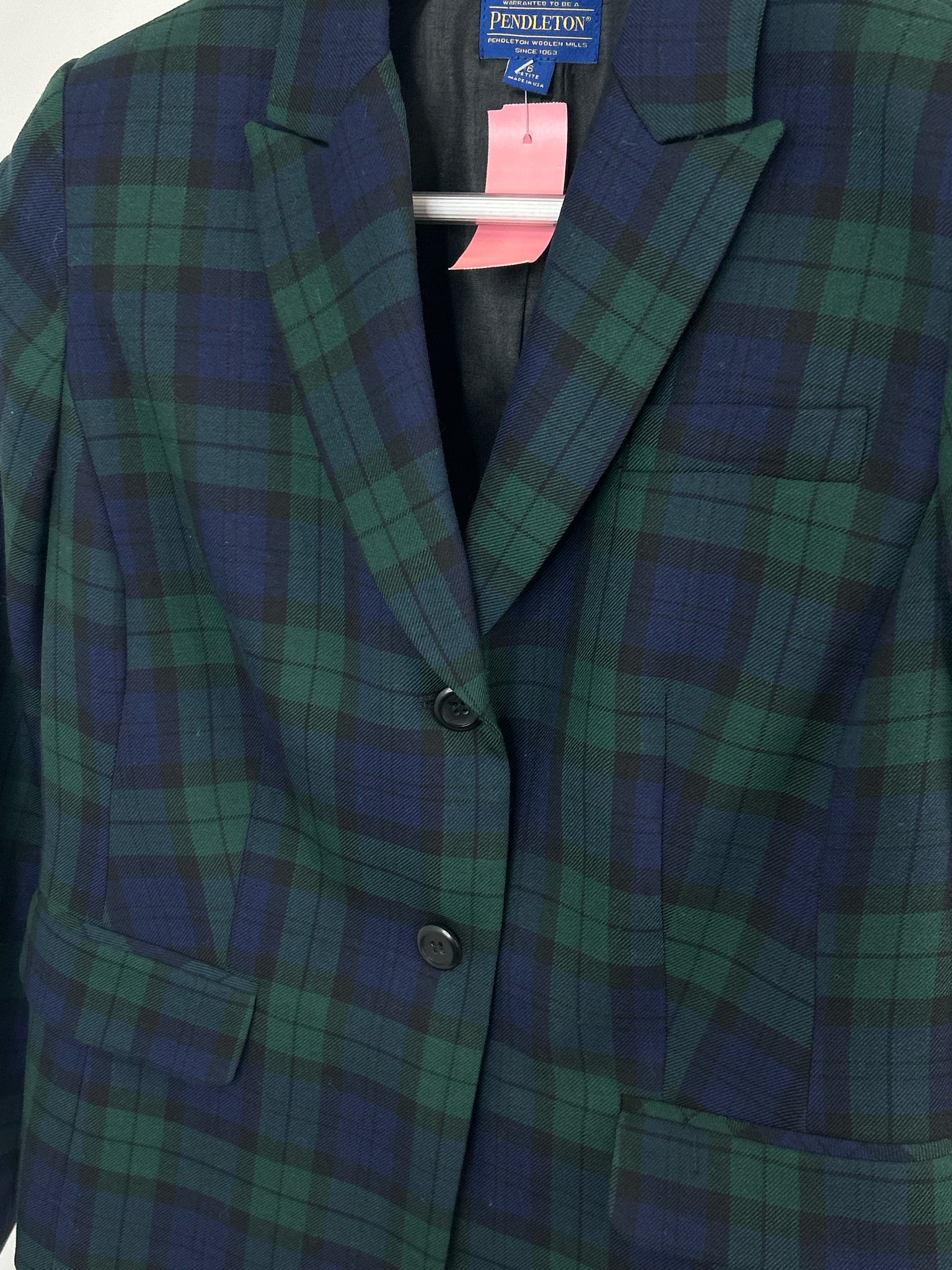 PENDLETON Size 6 NAVY AND GREEN Women Blazer