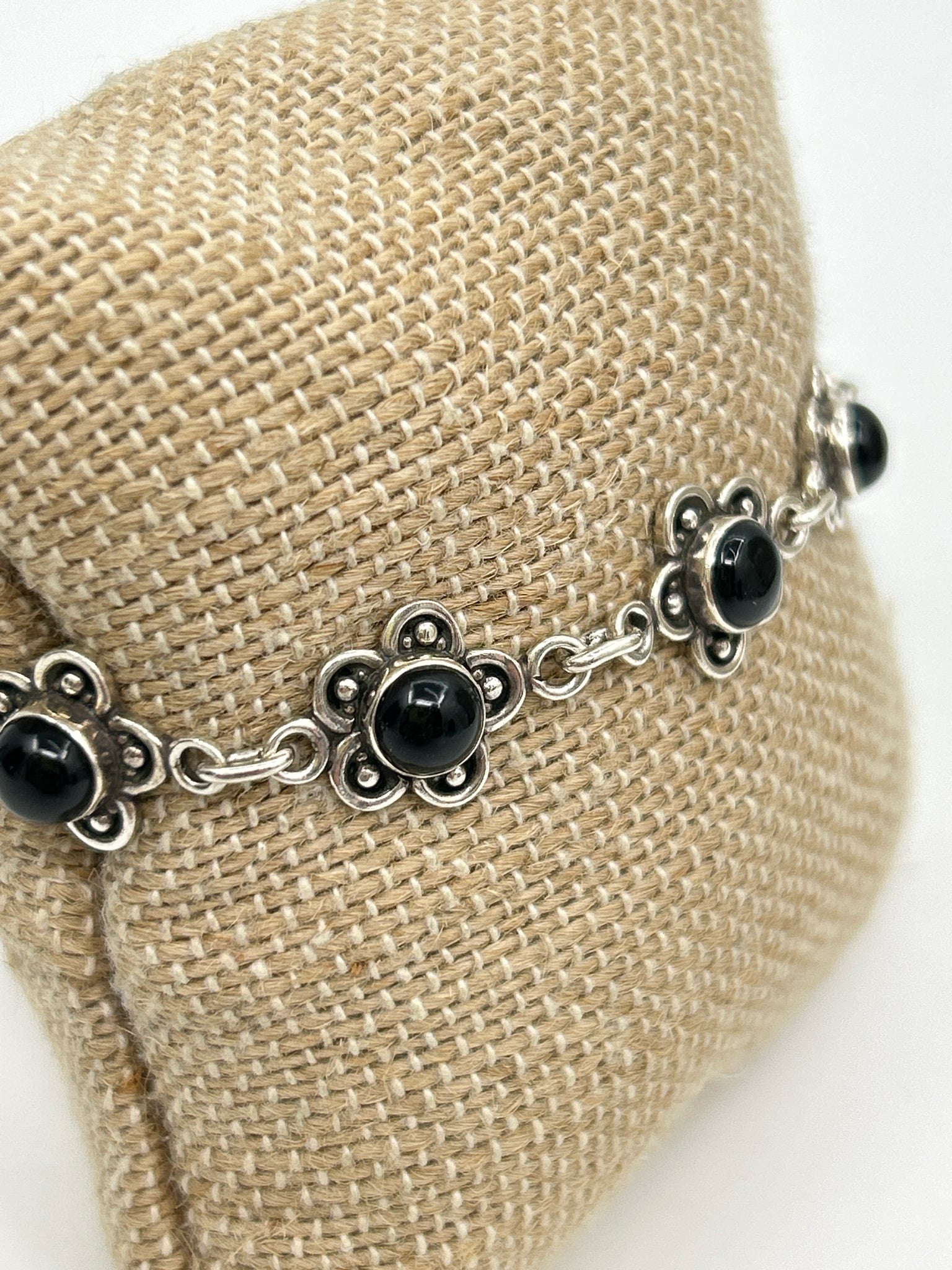 Taxco CIL Mexico Silver and Black Bracelet