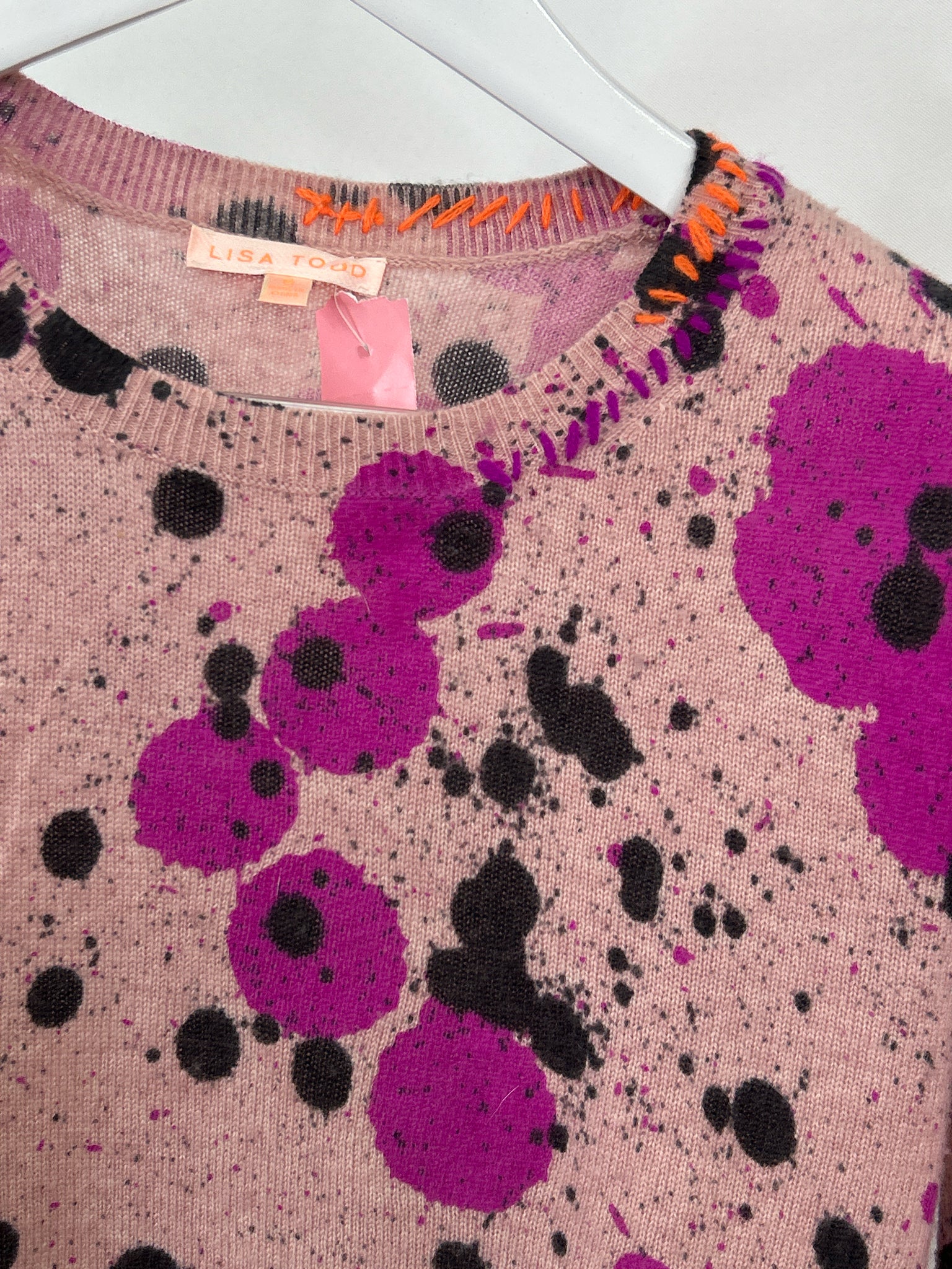 LISA TODD Size S Pink and Black Women Sweater