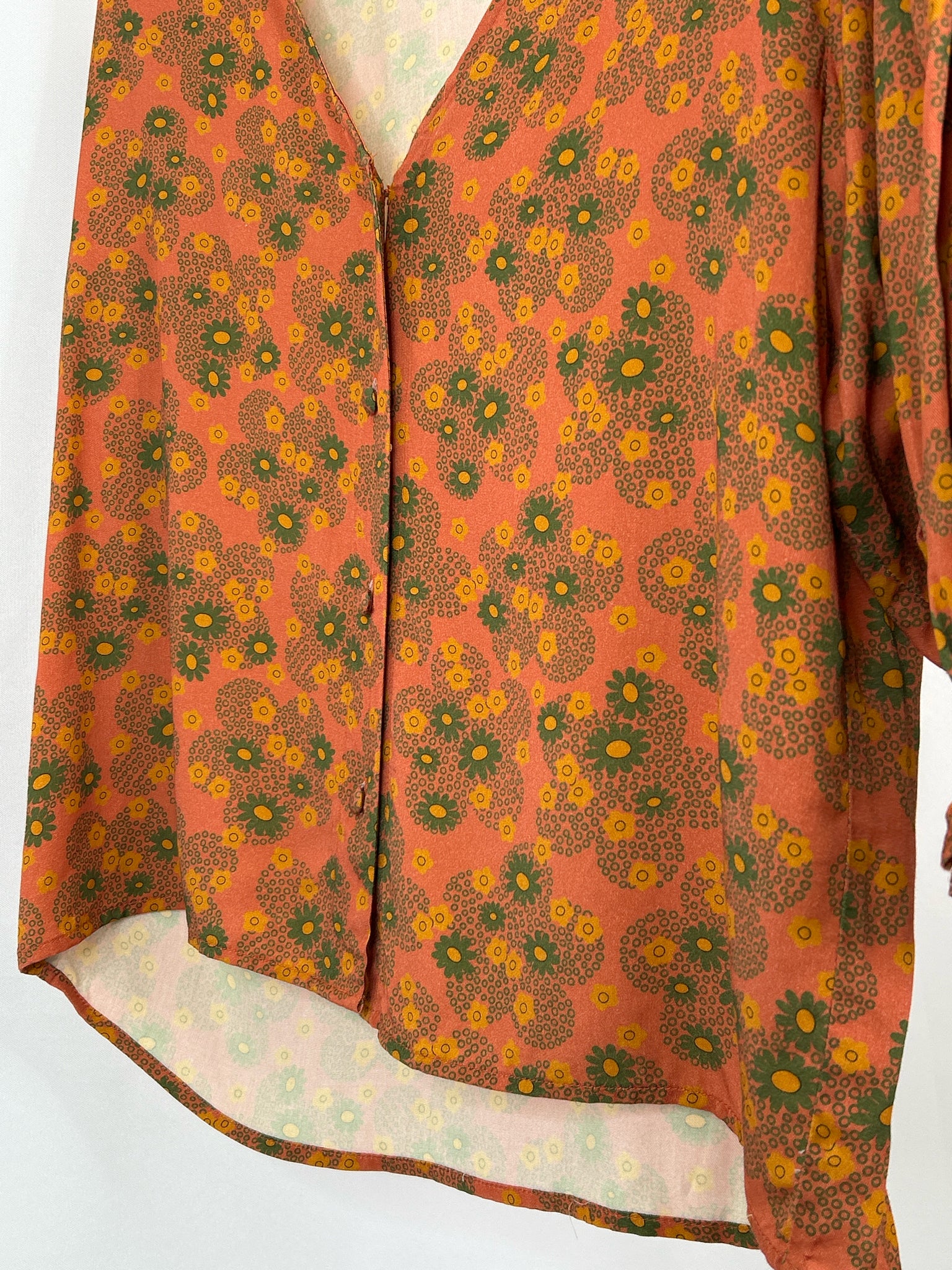 JULIE BROWN Size S ORANGE FLORAL Women's Blouse