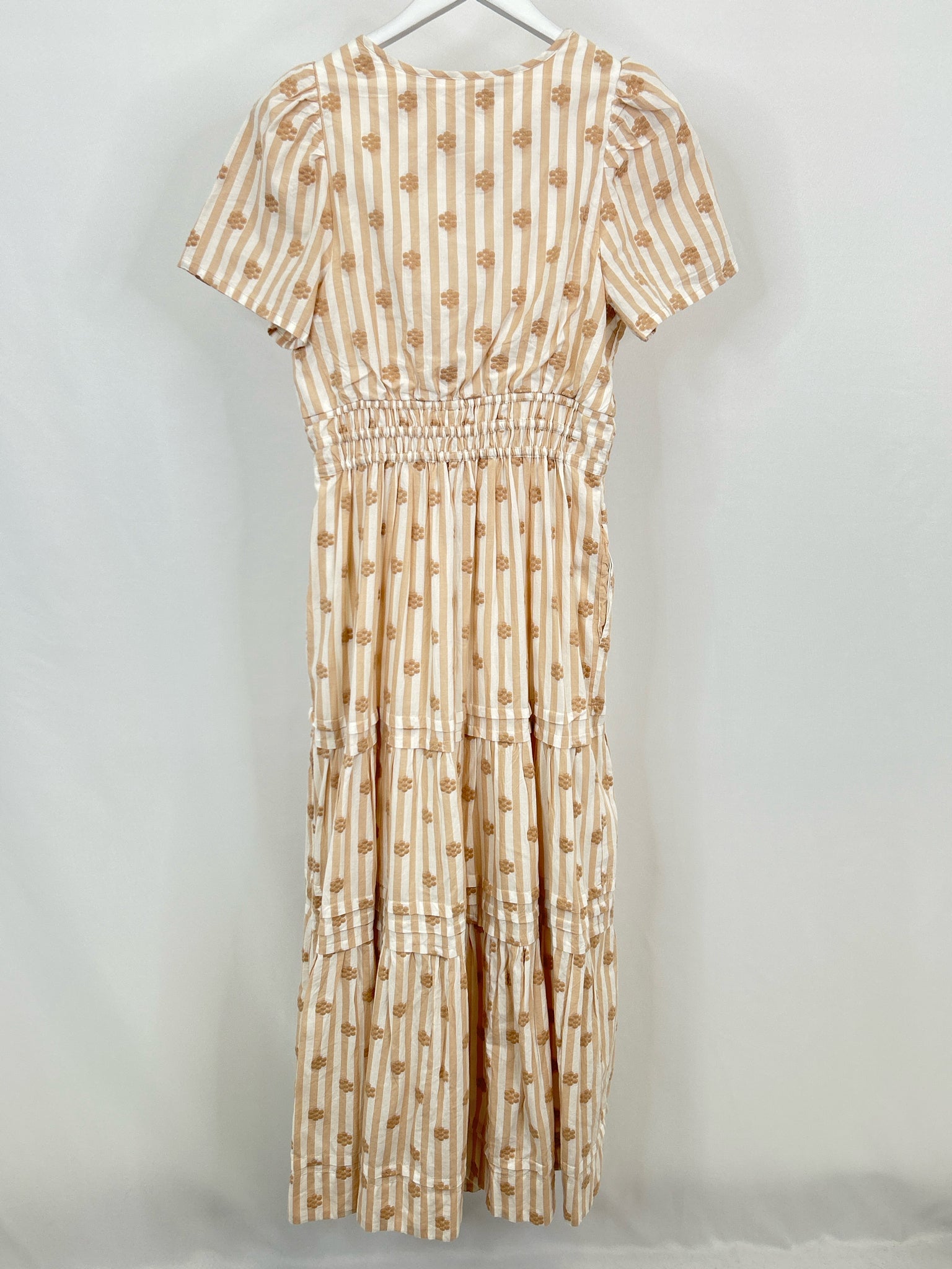 ANTHROPOLOGIE Size M Tan Striped Women Dress