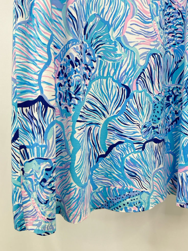 LILLY PULITZER Size L Blue Print Women's Dress