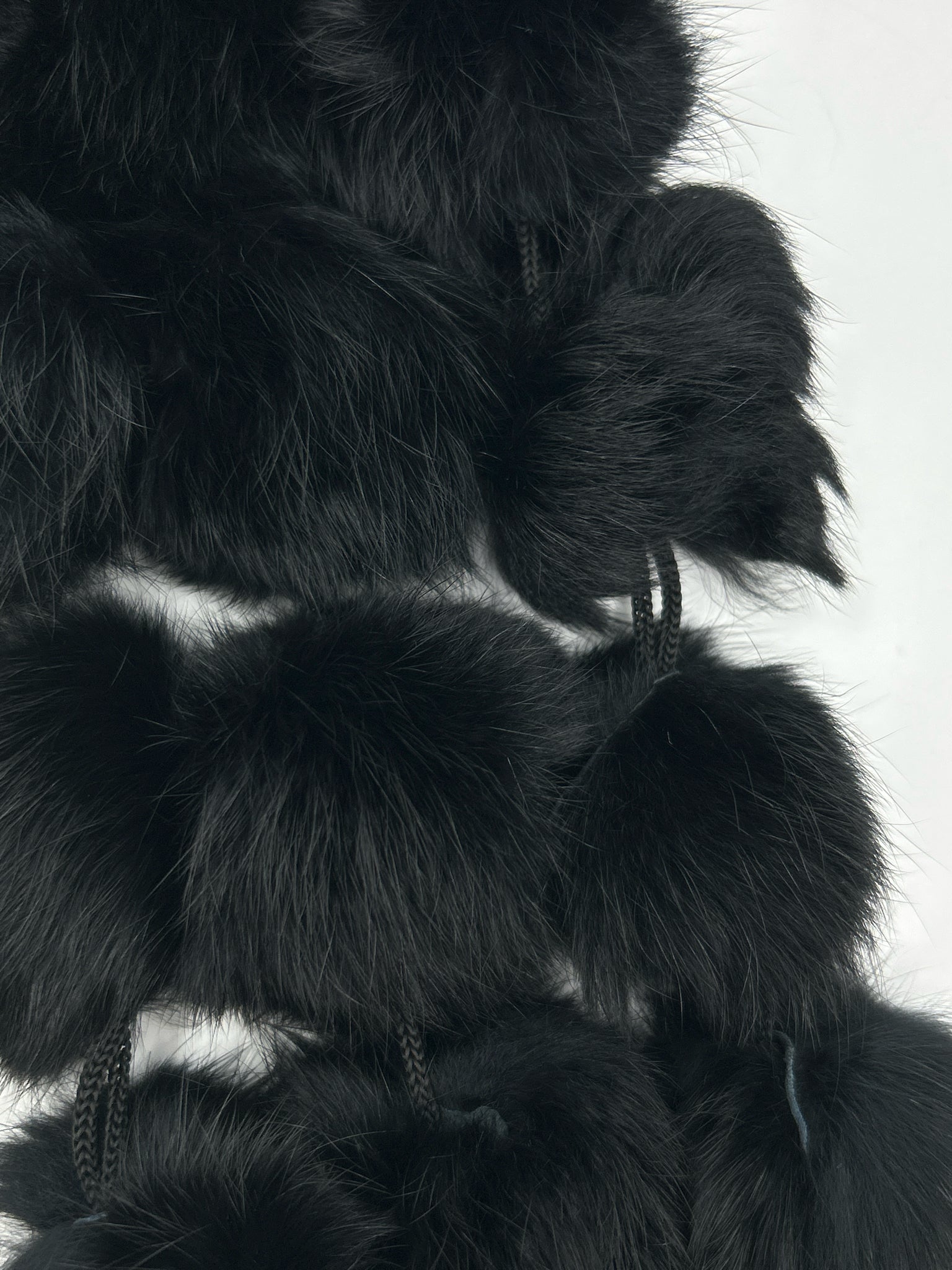 NO BRAND One Size Black Women Rabbit Fur Scarf