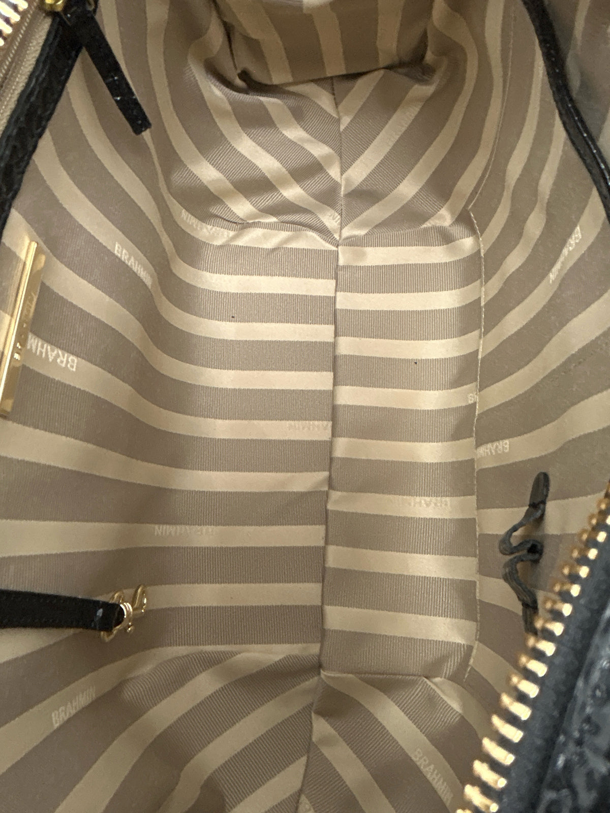 BRAHMIN Black & Beige Women Purse