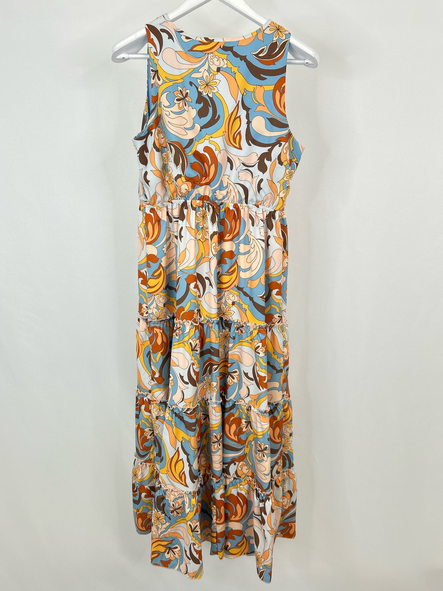 BOSTON PROPER Size M BLUE AND ORANGE Women Dress