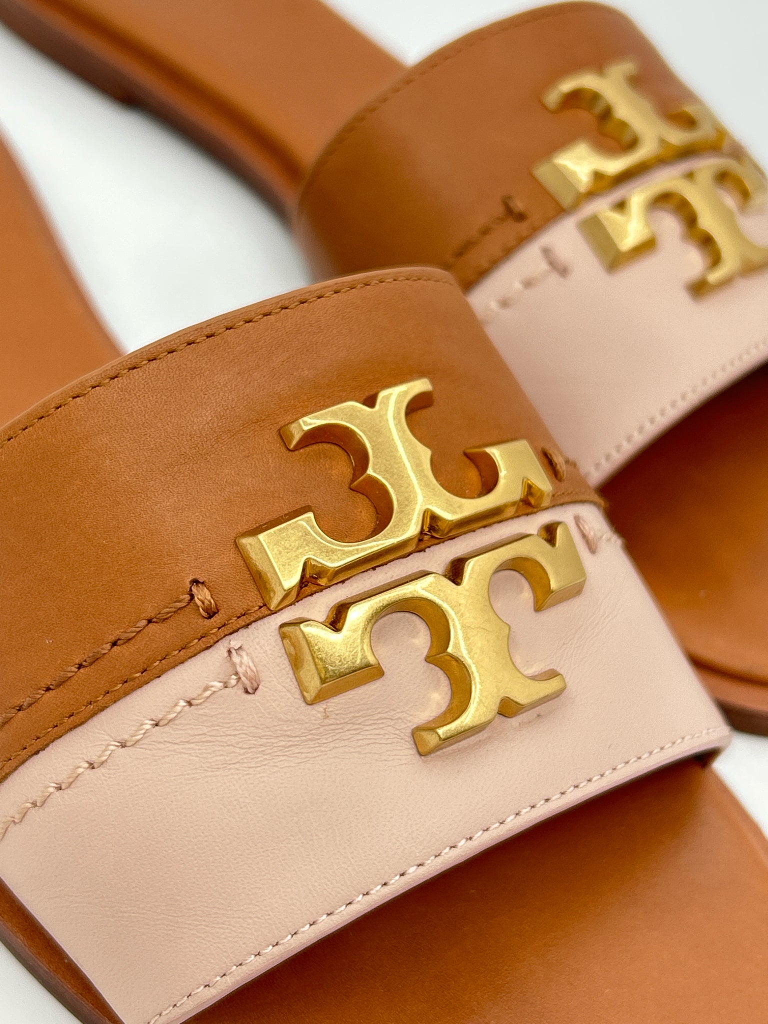 TORY BURCH Size 9.5M Tan and Pink Women Sandal