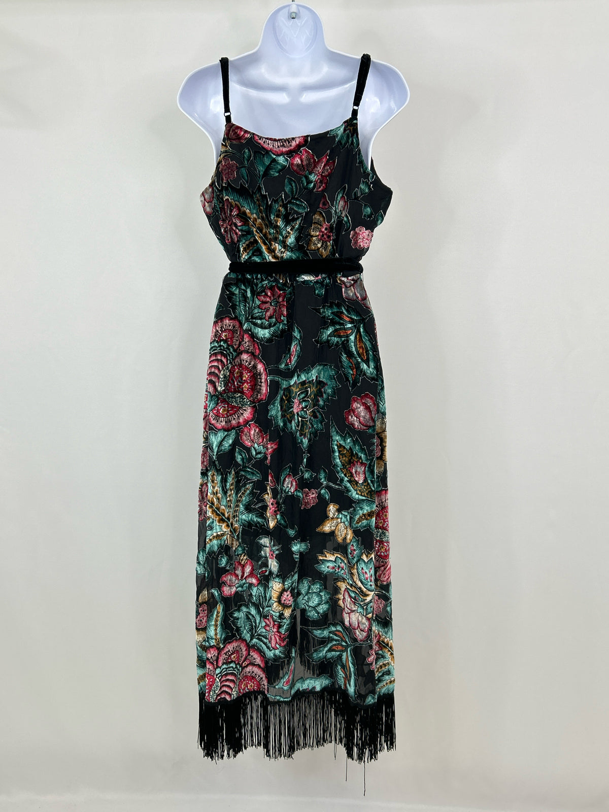 BOSTON PROPER Size 8 Black Floral Women Dress NWT