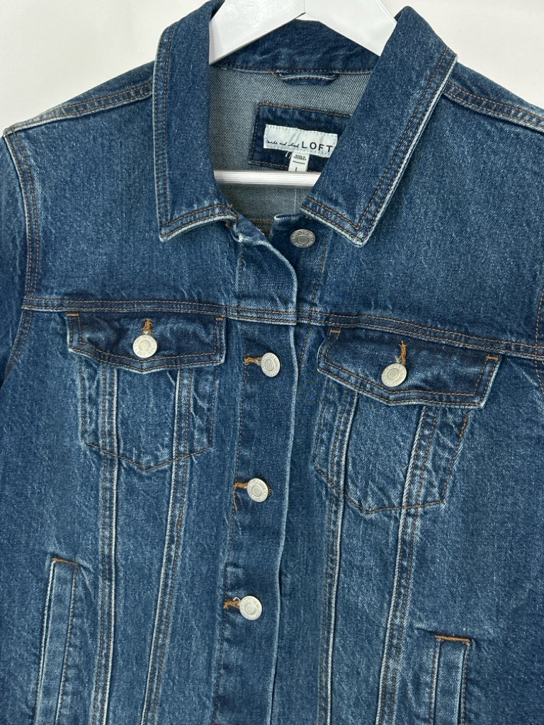 LOFT Size L Blue Denim Women's Jacket NWT