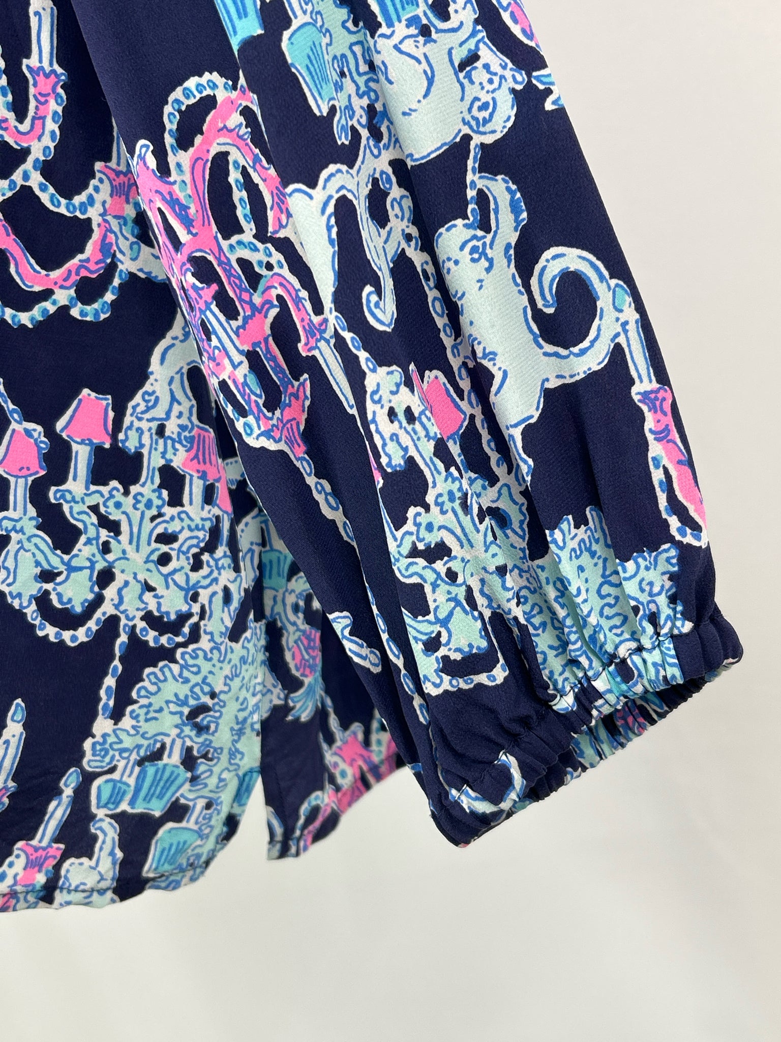 LILLY PULITZER Size M Navy Print Women Top