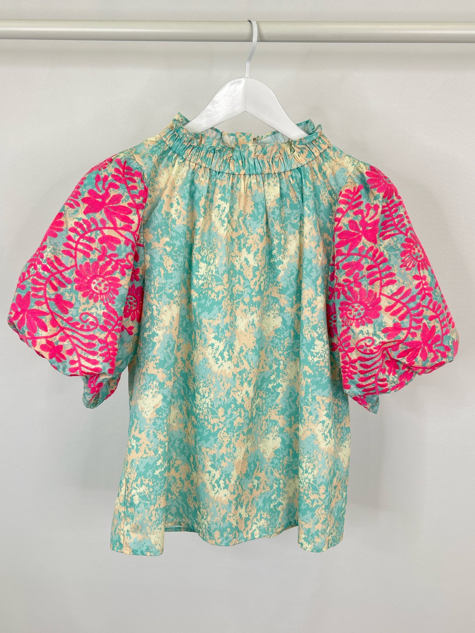 THML Size M turquoise & pink Women Top