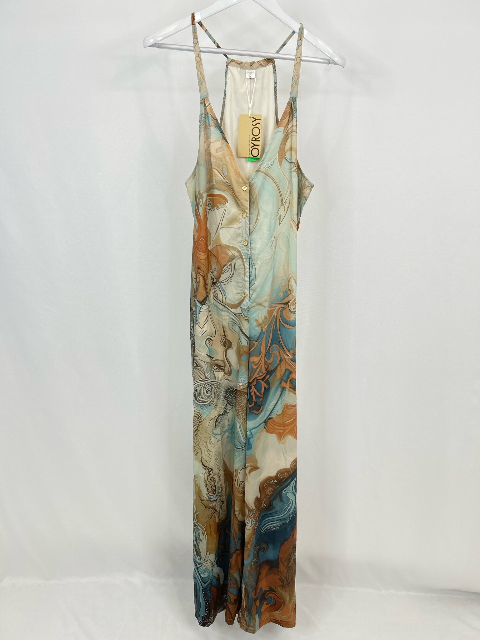 Oyrosy Size M TEAL AND BROWN Women Jumpsuit